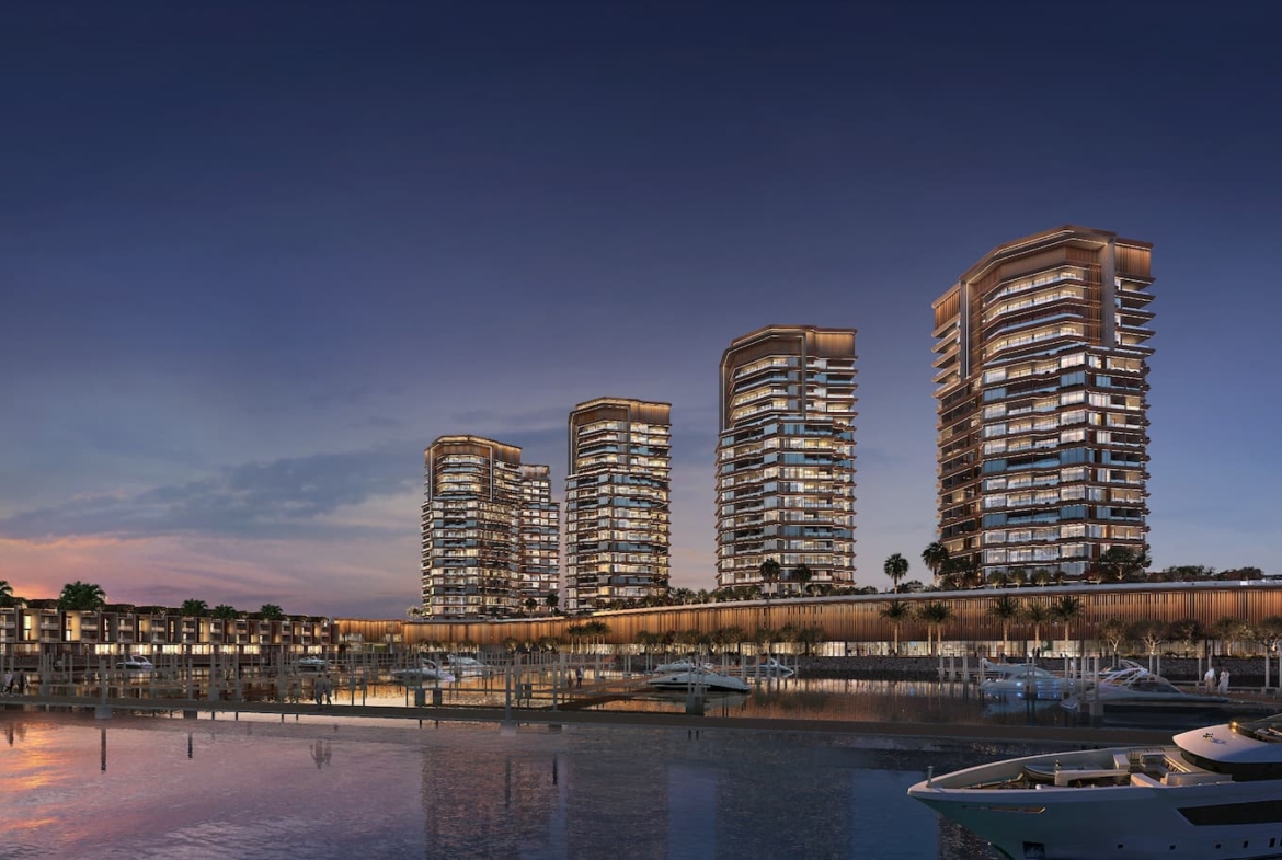 Al Hamra Waterfront marina setting