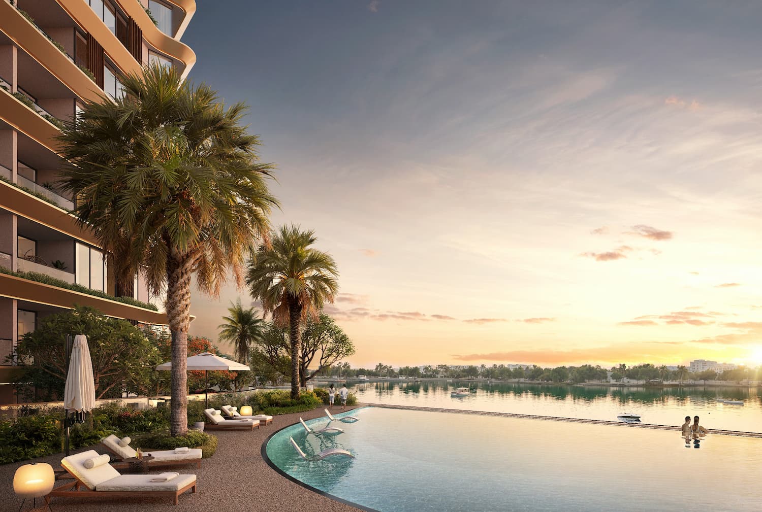 Pool podium at Al Hamra Waterfront in Al Hamra Village