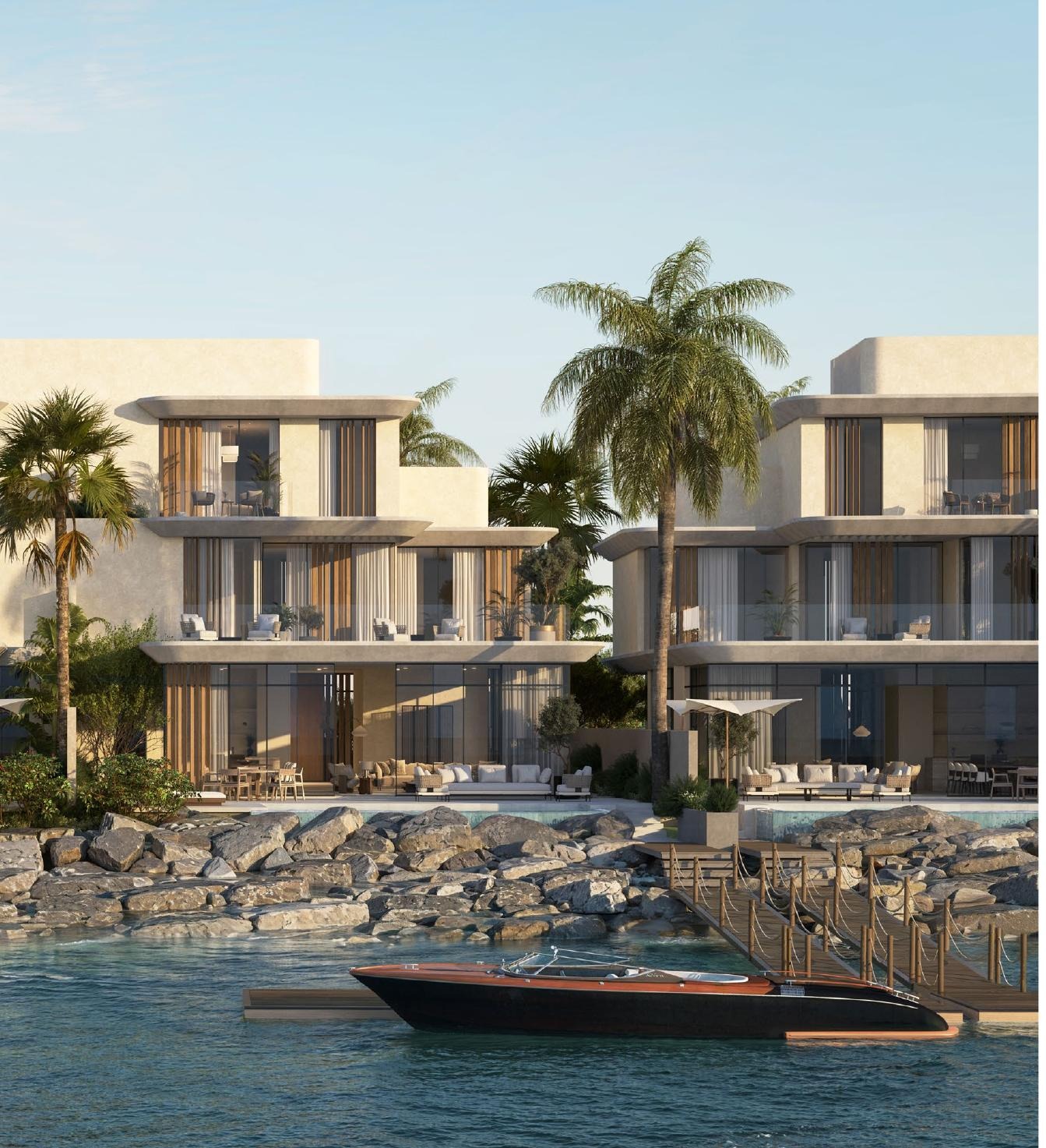 Anantara Mina three-bedroom waterfront villa exterior rendering