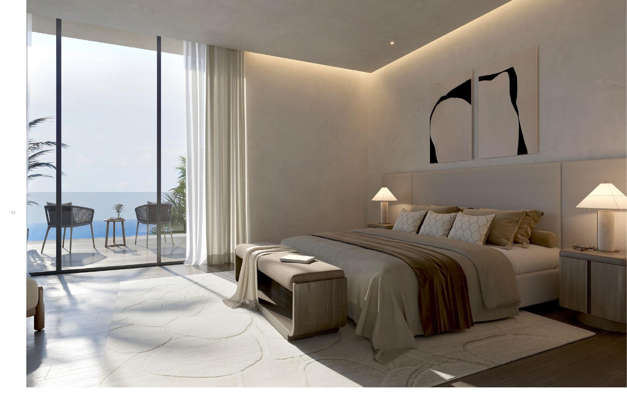 Anantara Mina villa bedroom interior rendering