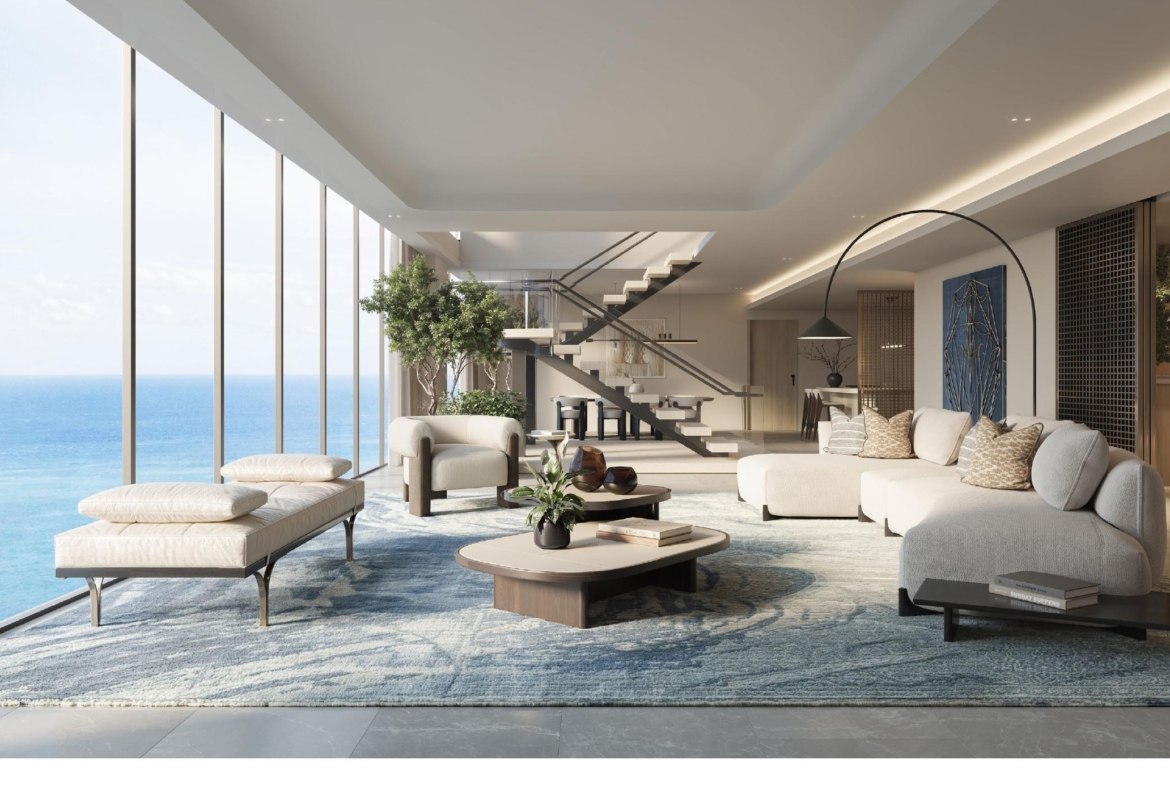 Anantara Mina apartment living room interior rendering