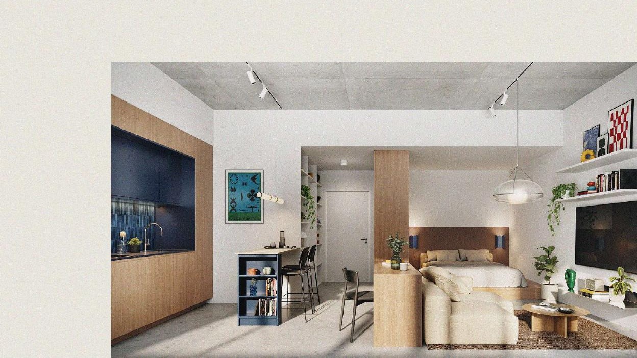 ENTA studio interior ENTA Mina studio apartment interior rendering