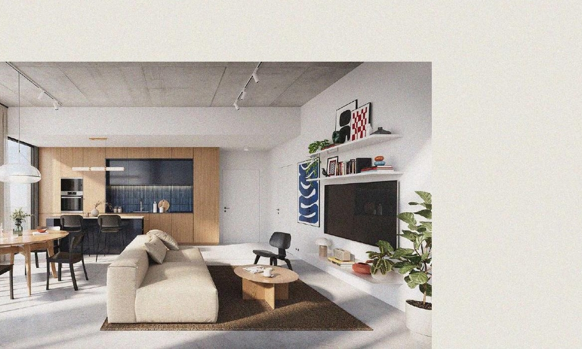 ENTA Mina one-bedroom apartment living room interior