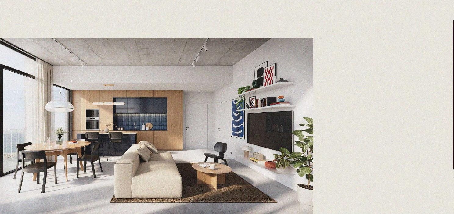 ENTA one-bedroom living room ENTA Mina one-bedroom apartment living room interior