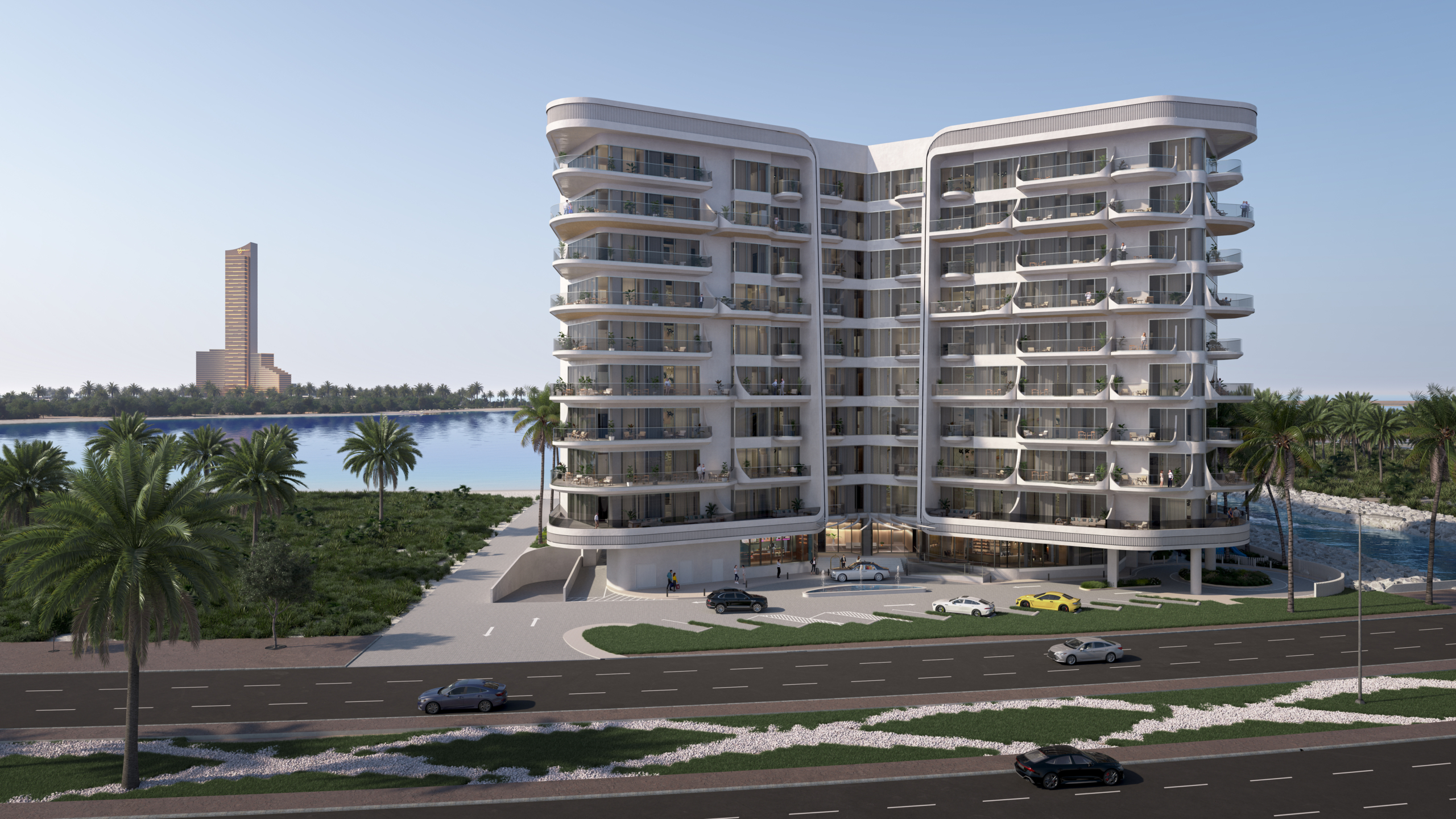 Fortune Bay Residences exterior on Al Marjan Island