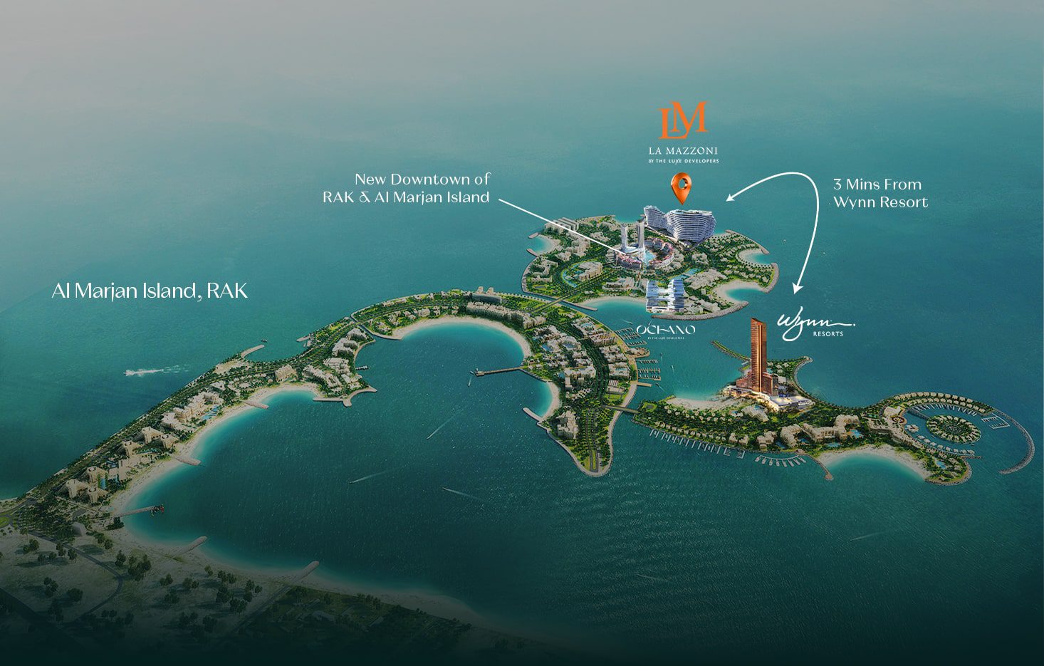 Al Marjan Island setting for La Mazzoni by The Luxe Developers