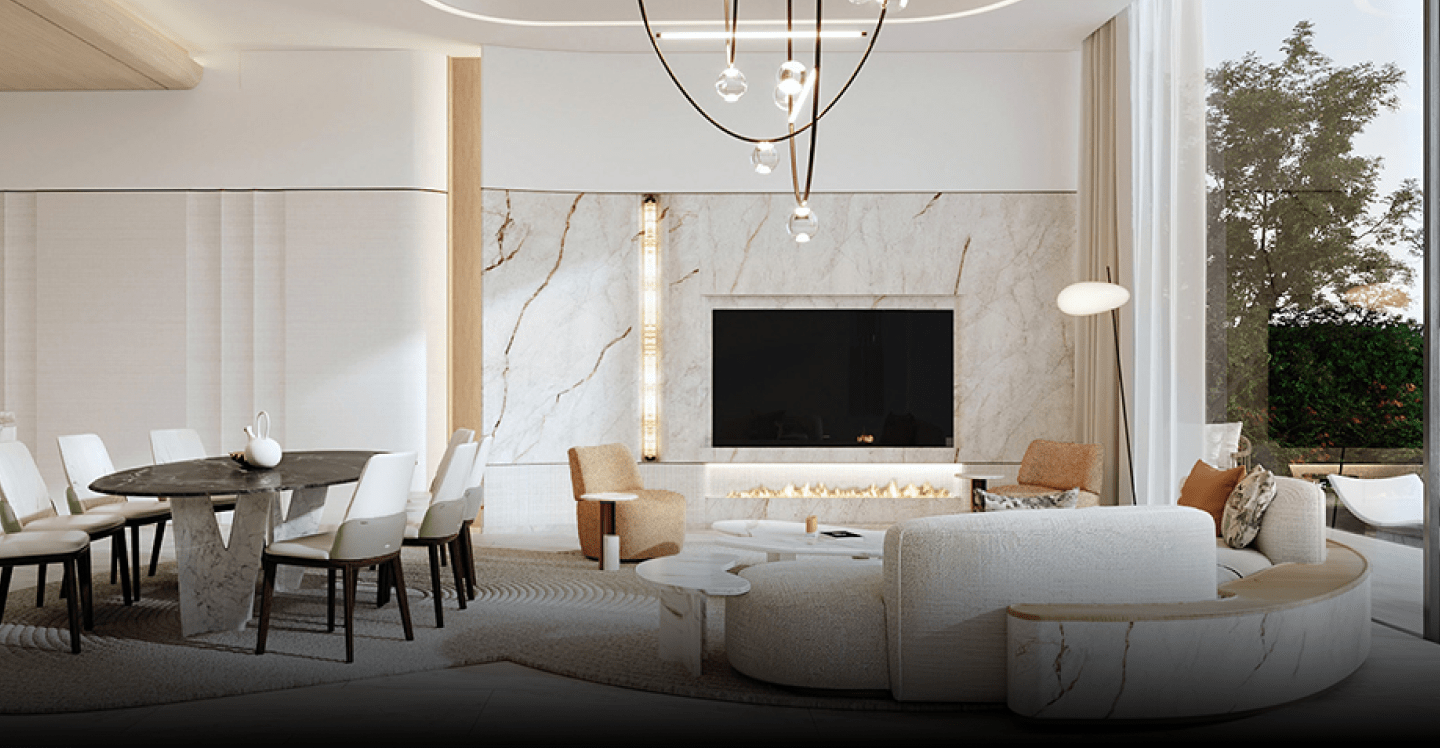 Chalet living and dining interior at La Mazzoni