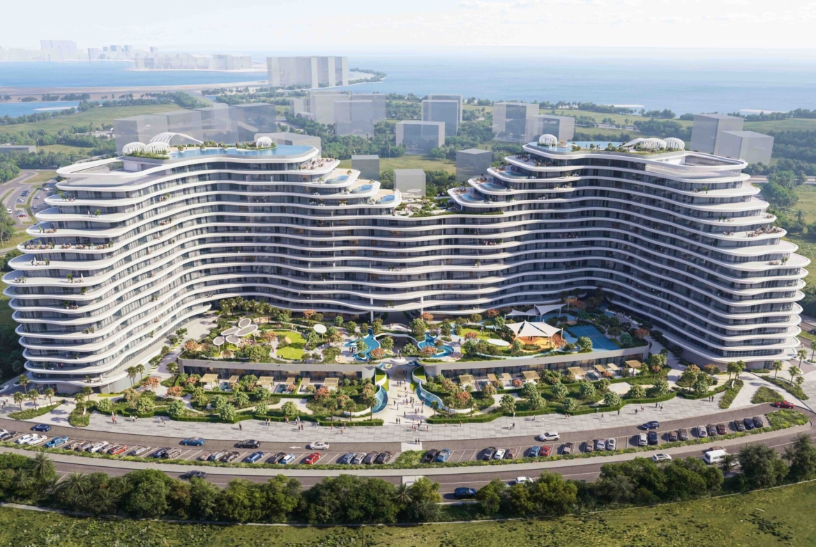 Architectural rendering of La Mazzoni residences on Al Marjan Island