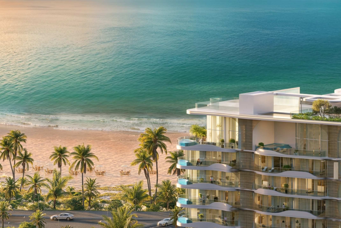 Exterior render of La Perla on Al Marjan Island, view 2