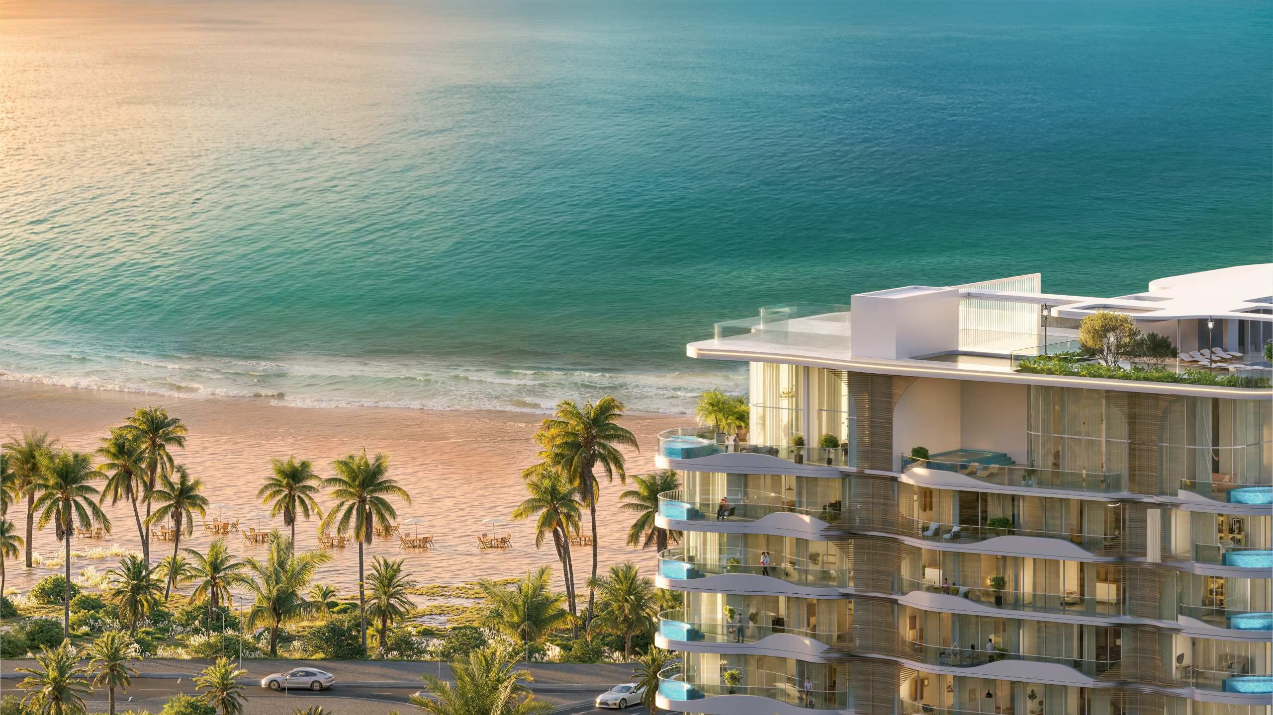 Exterior render of La Perla on Al Marjan Island, view 2