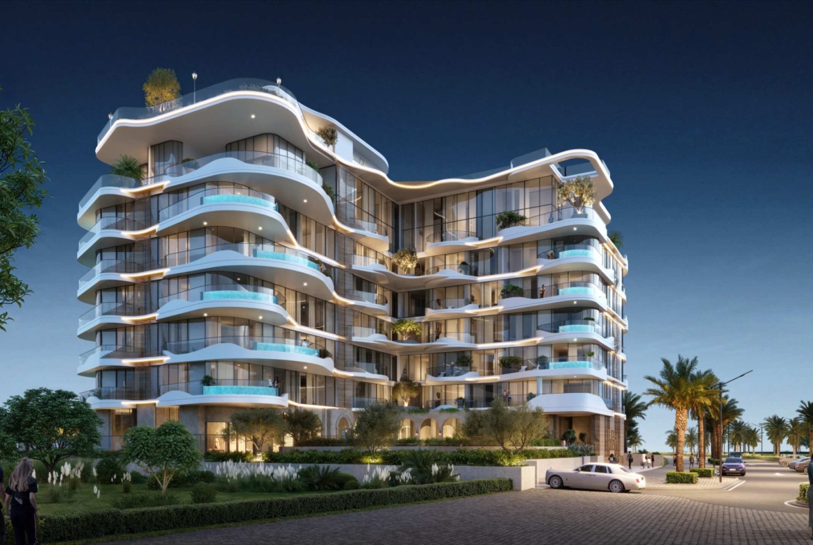 Exterior render of La Perla on Al Marjan Island, view 3