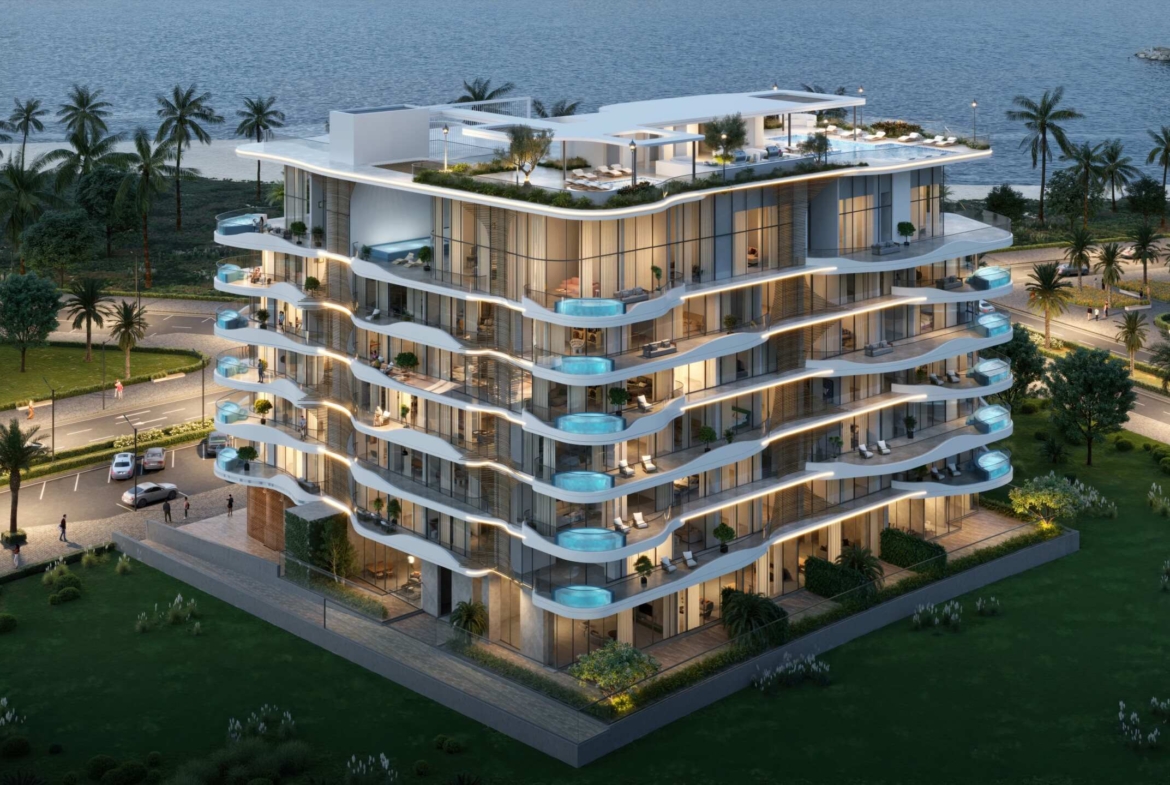 Exterior render of La Perla on Al Marjan Island, view 4