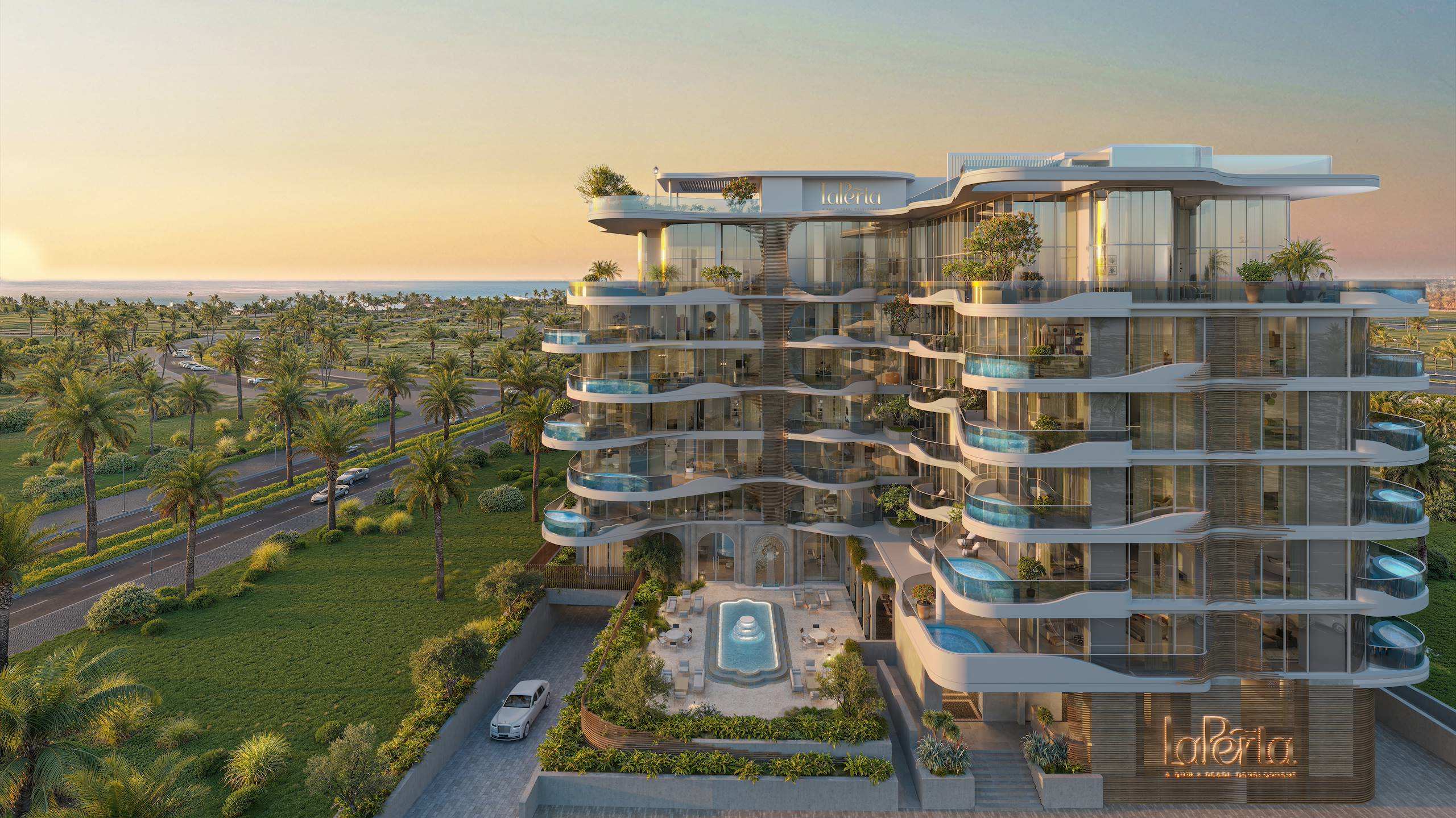 Exterior render of La Perla on Al Marjan Island, view 5
