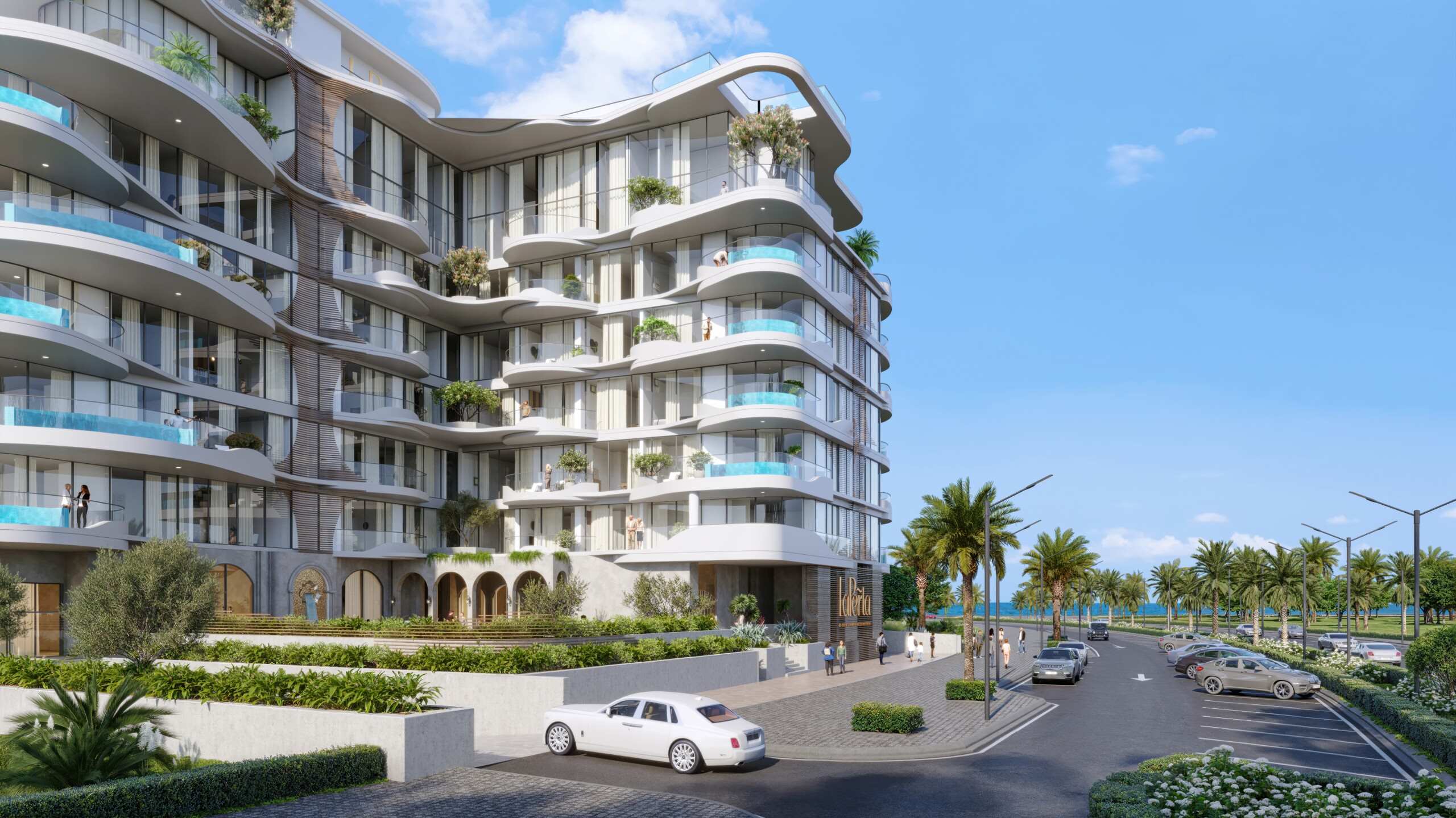 Exterior render of La Perla on Al Marjan Island, view 6