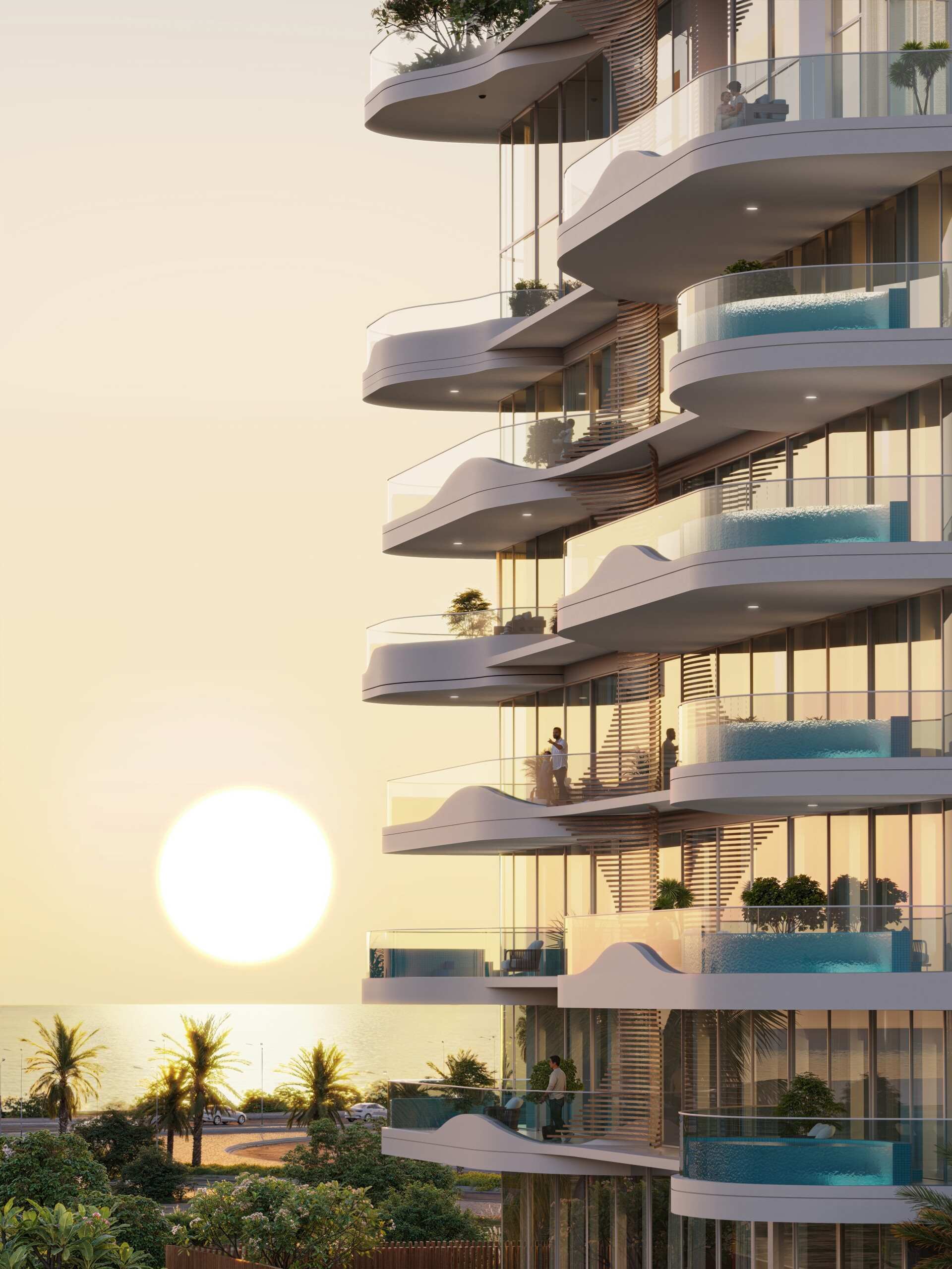 Exterior render of La Perla on Al Marjan Island, view 8
