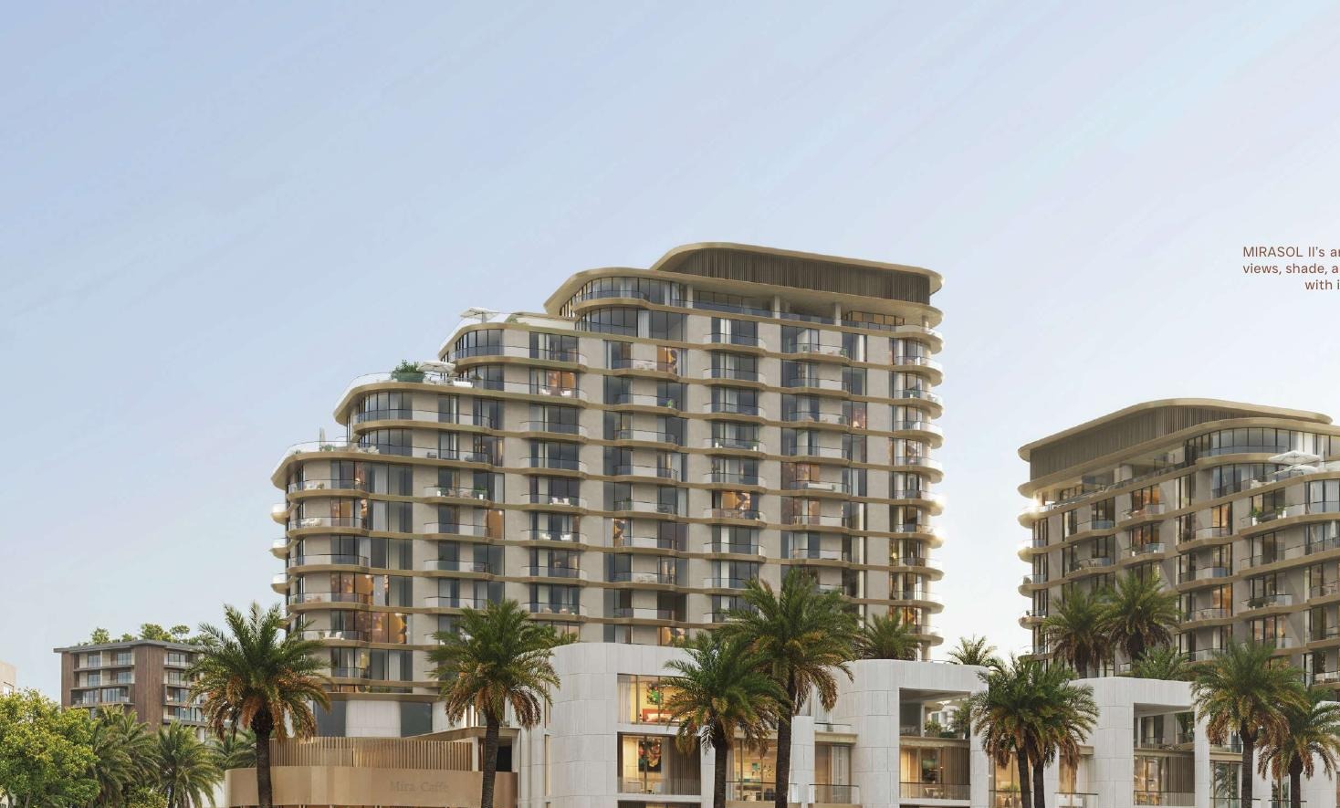 Mirasol II waterfront exterior Mirasol II waterfront residences in North Harbour, Mina, Ras Al Khaimah