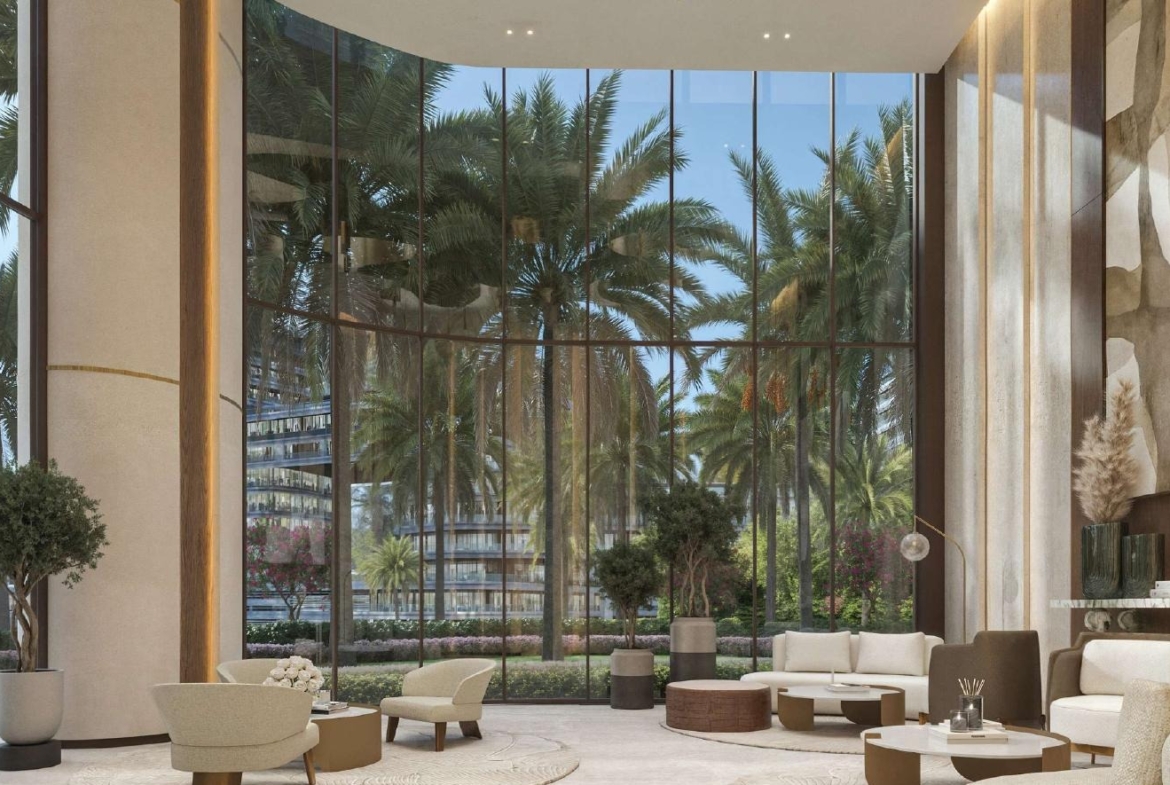Mirasol II double-height arrival lobby and common area