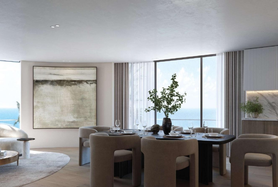 Mirasol II apartment dining and open-plan living interior