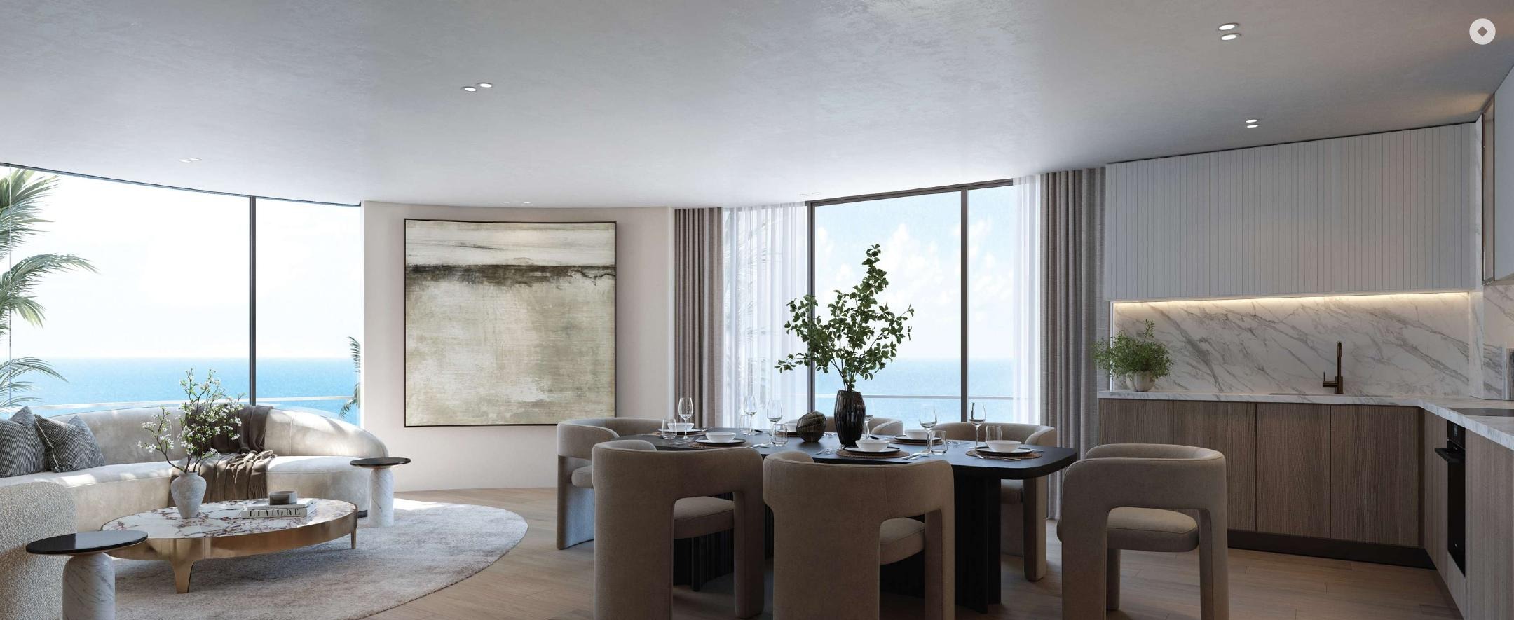 Mirasol II dining interior Mirasol II apartment dining and open-plan living interior