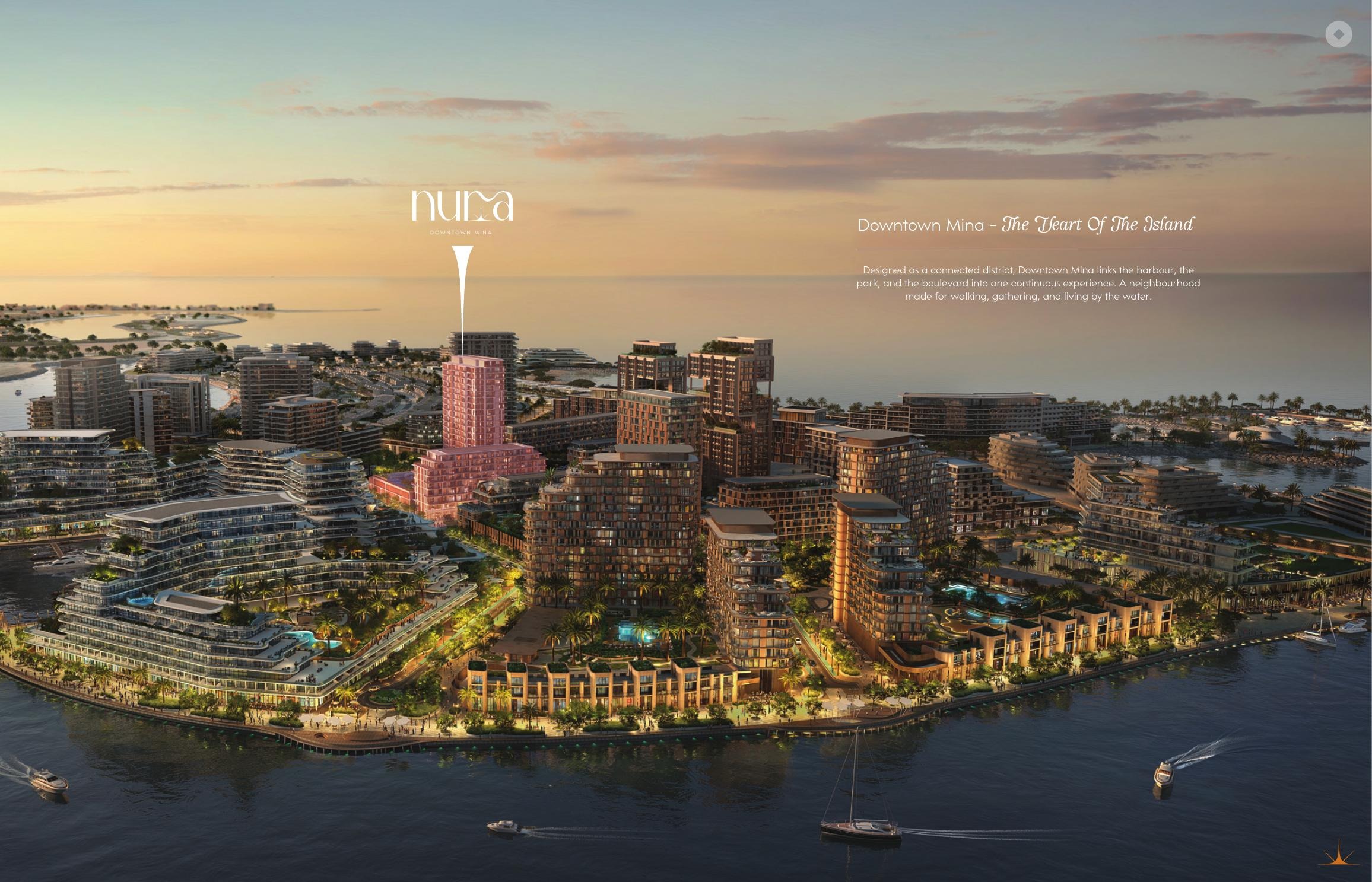 Nura Waterfront Masterplan Nura Downtown Mina waterfront masterplan rendering
