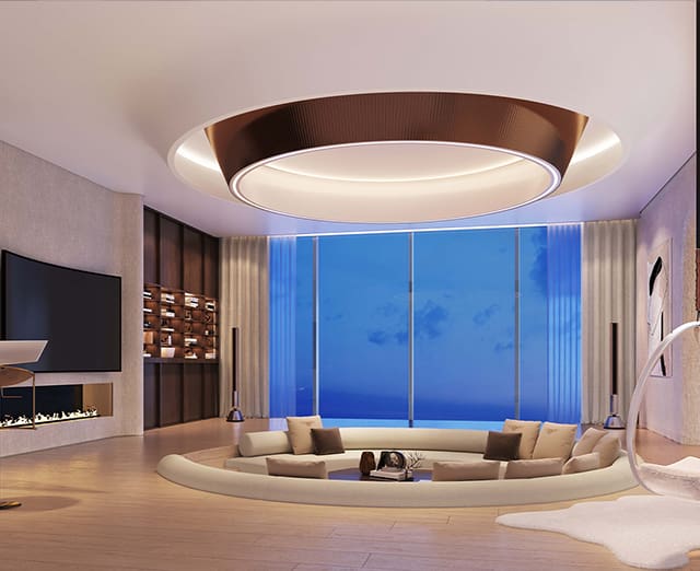 Sky villa interior at Oceano on Al Marjan Island