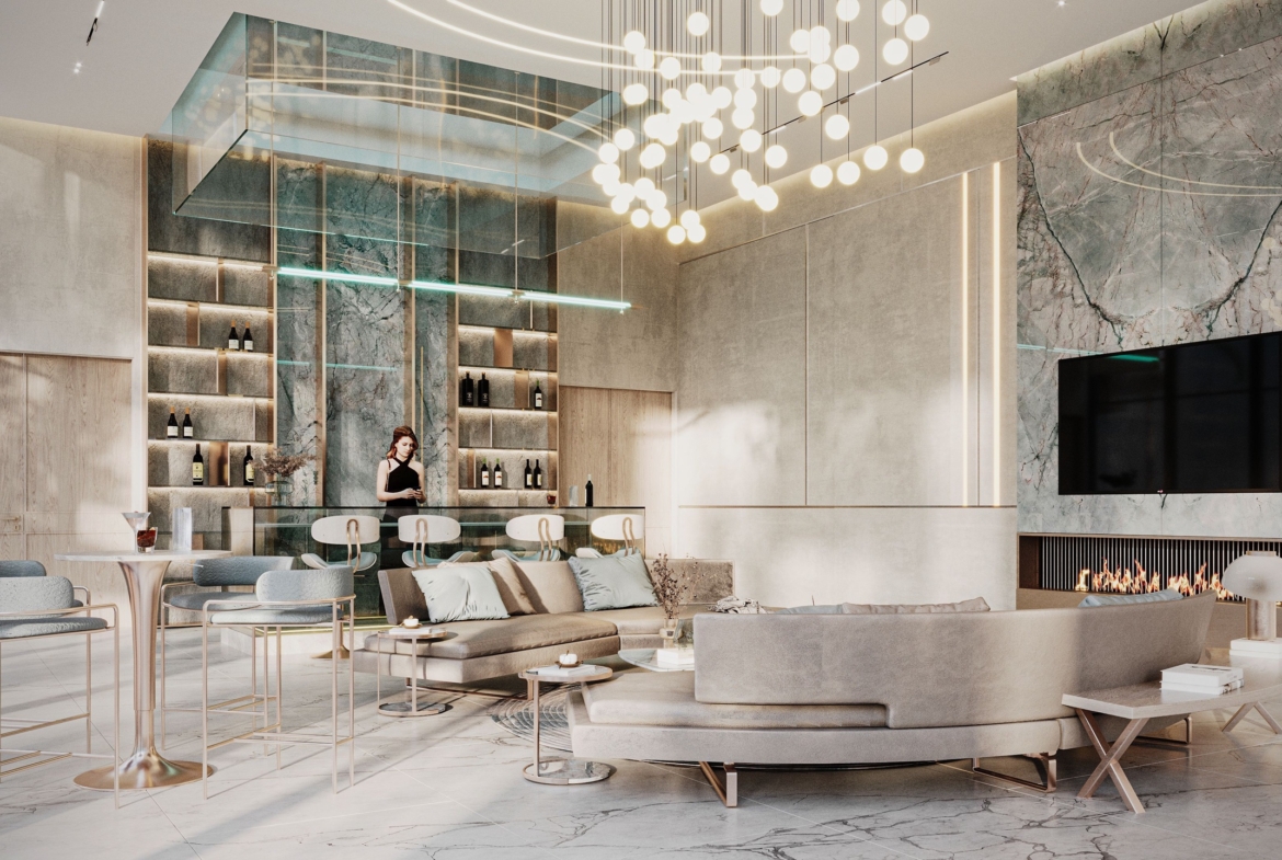 Contemporary residents lounge at One RAK Central