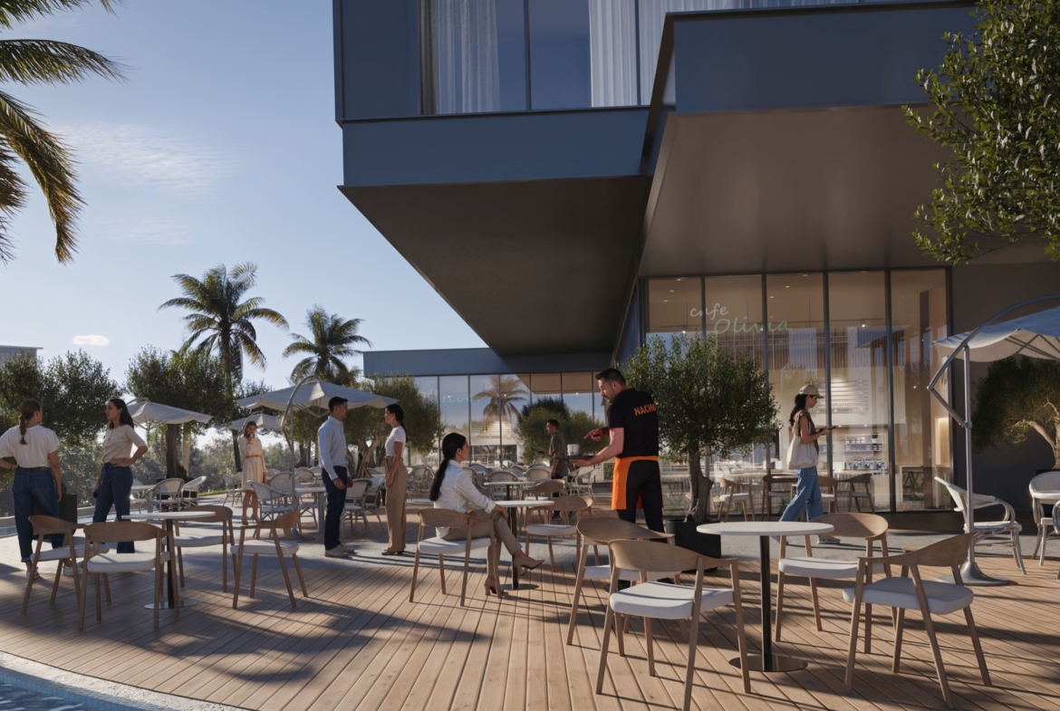 Outdoor dining terrace at One RAK Central