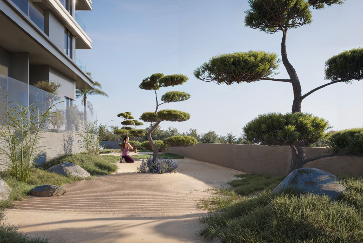 Landscaped sky garden at One RAK Central