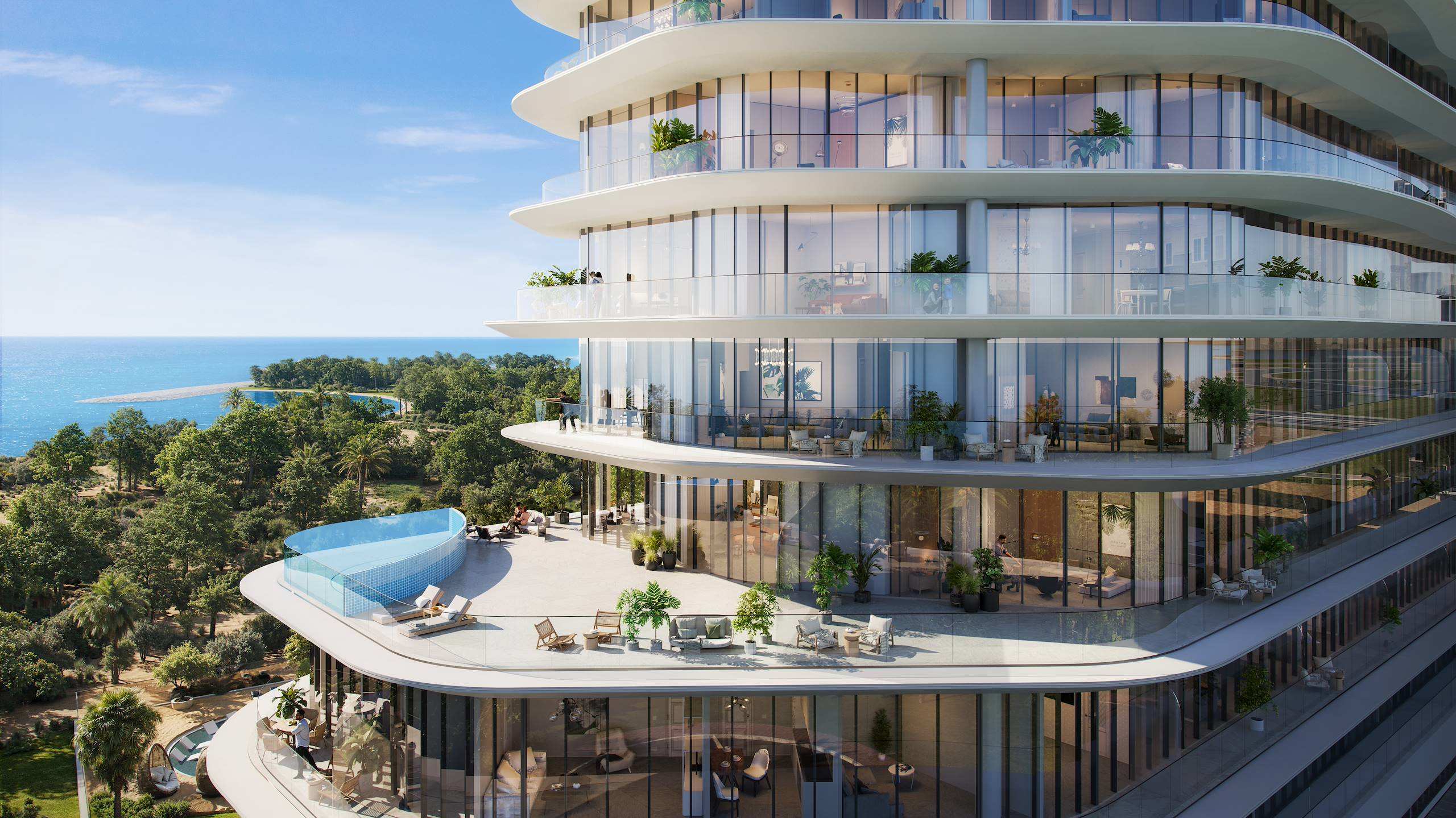 Exterior render of Pelagia on Al Marjan Island, view 4