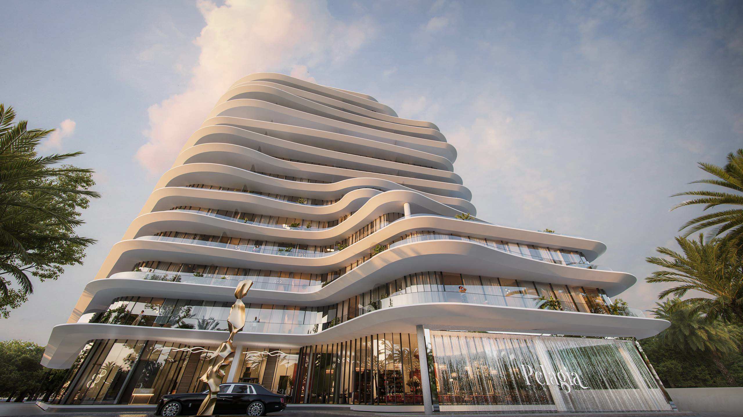 Exterior render of Pelagia on Al Marjan Island, view 7