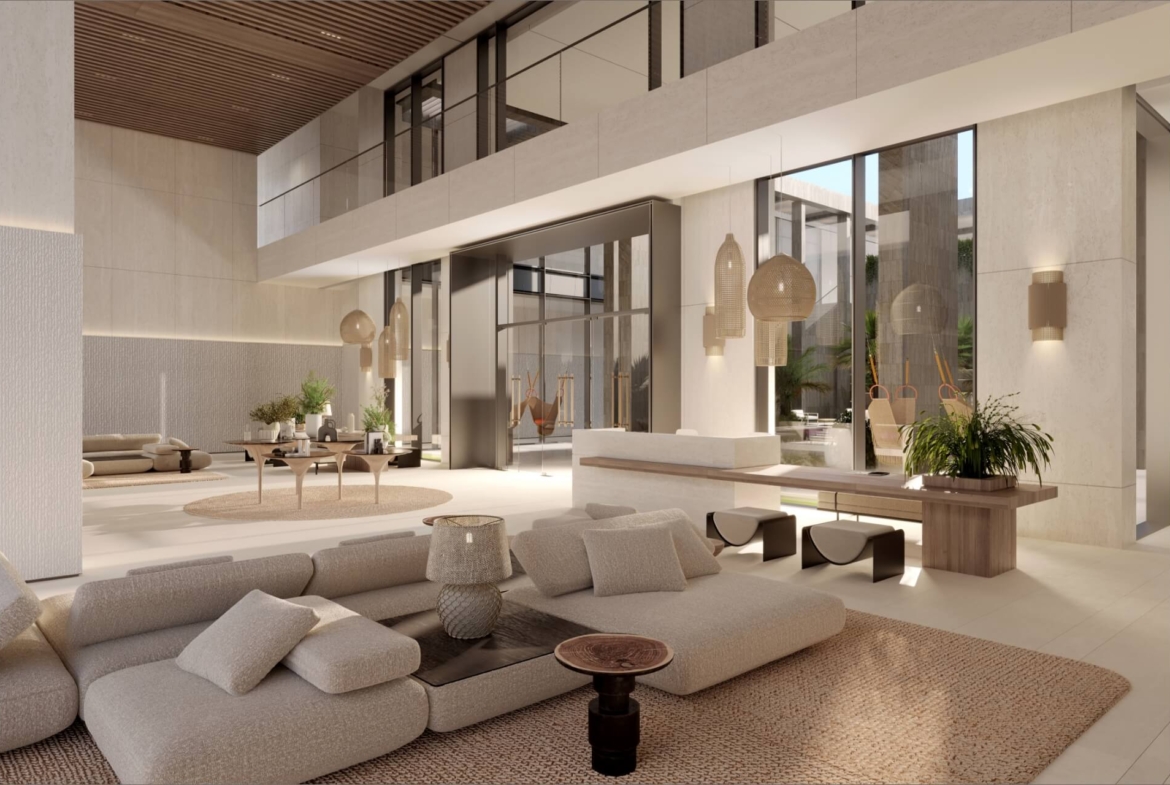 Double-height residents lounge at Playa Del Sol by Ellington