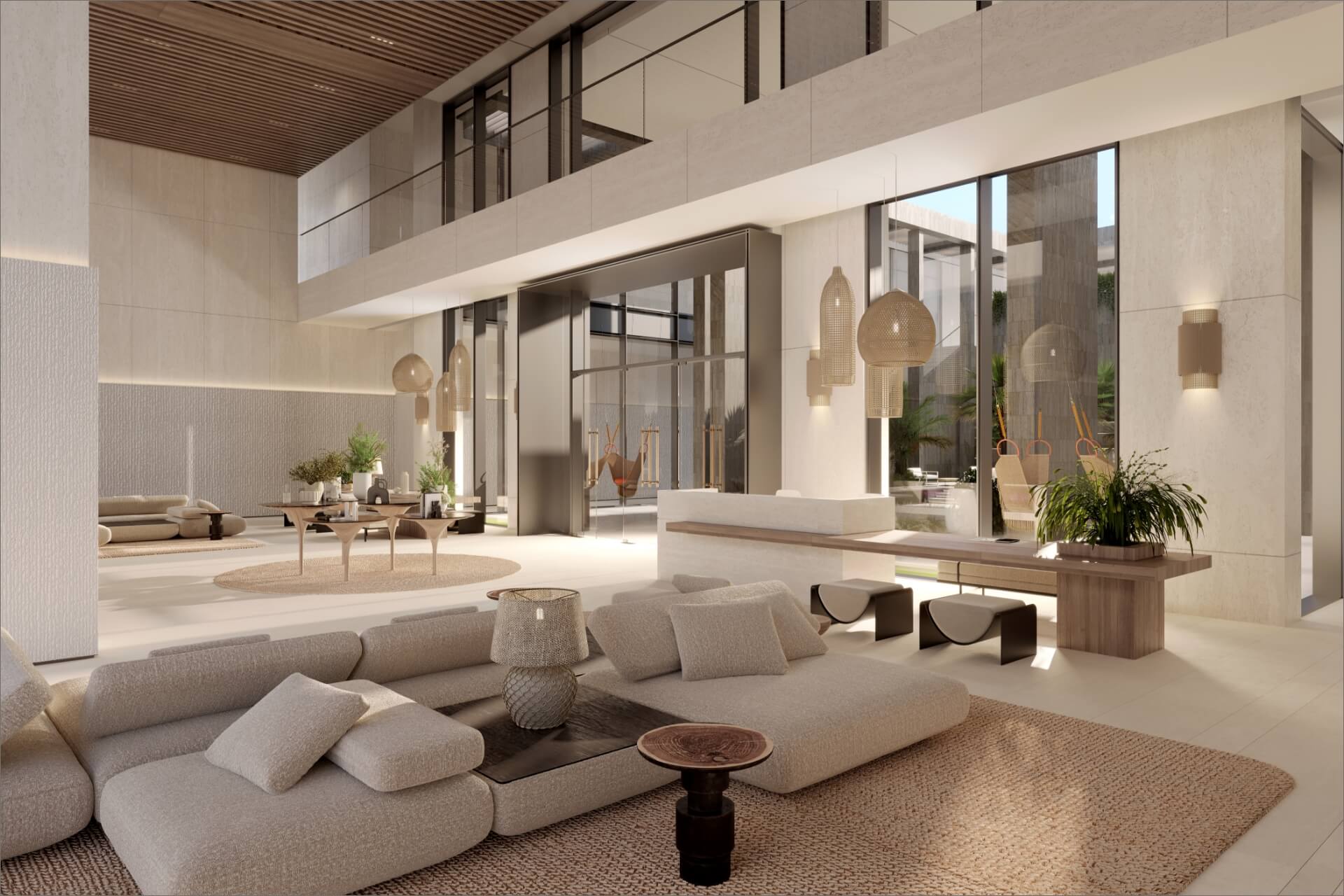 Double-height residents lounge at Playa Del Sol by Ellington