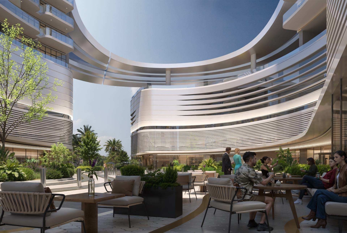 Exterior render of Radisson Blu Residences at RAK Central, view 5