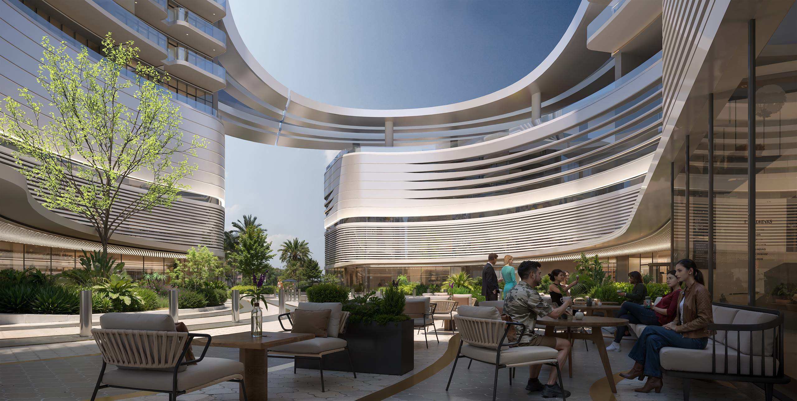 Radisson Blu Residences RAK Central exterior view 5 Exterior render of Radisson Blu Residences at RAK Central, view 5