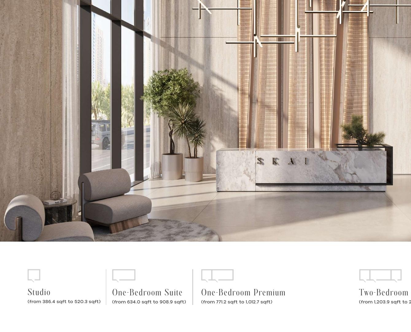 SKAI residence lobby SKAI residence lobby and common-area interior rendering