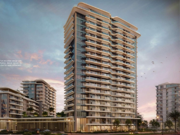 Solera tower exterior rendering in Downtown Mina Ras Al Khaimah