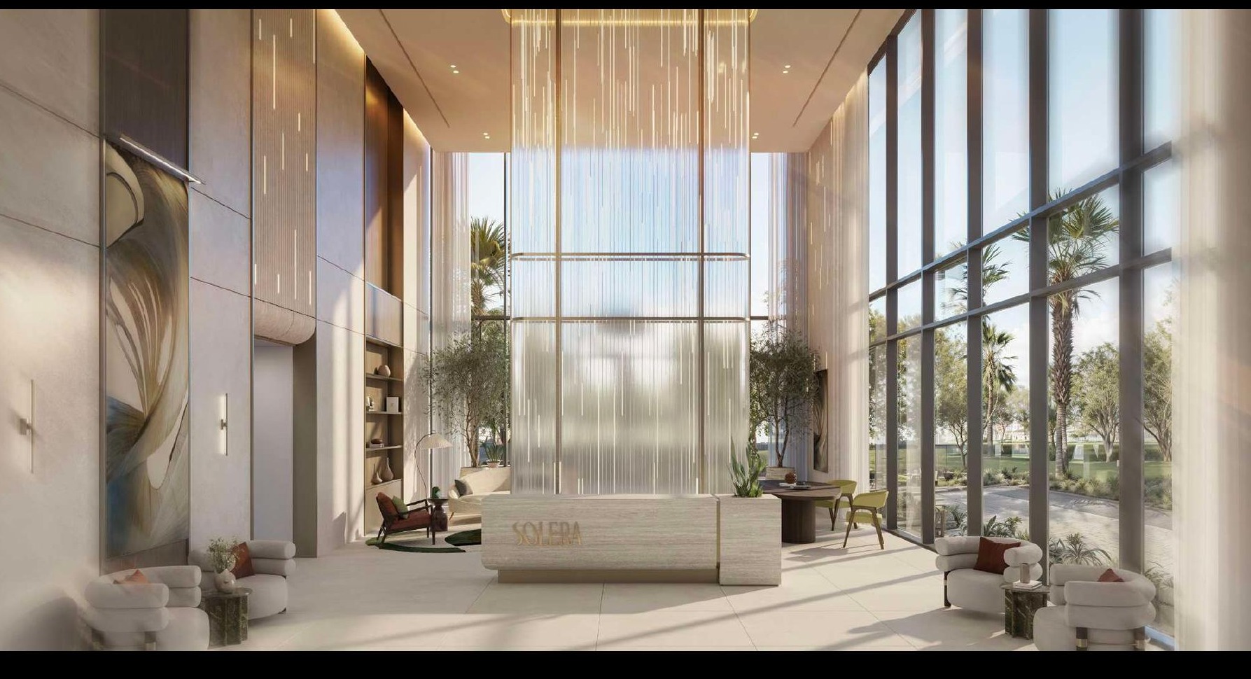 Solera residential lobby interior rendering