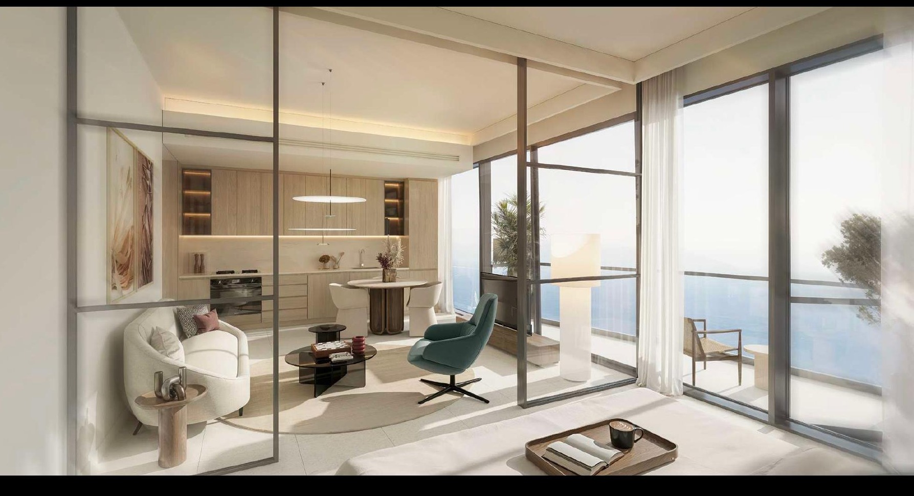 Solera studio apartment interior rendering