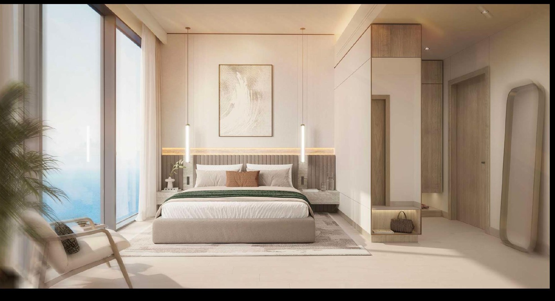 Solera apartment bedroom interior rendering