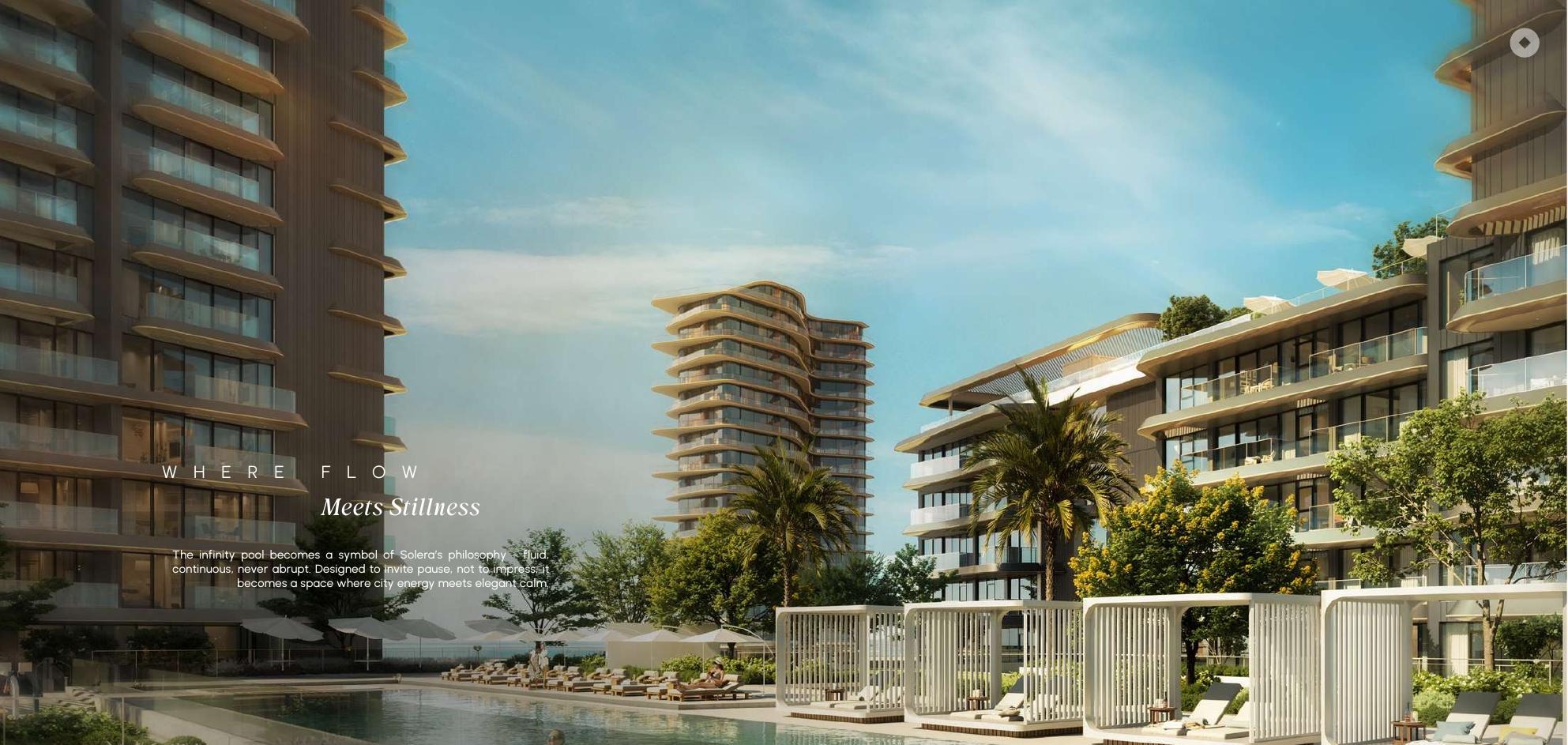 Solera swimming pool and residential exterior rendering