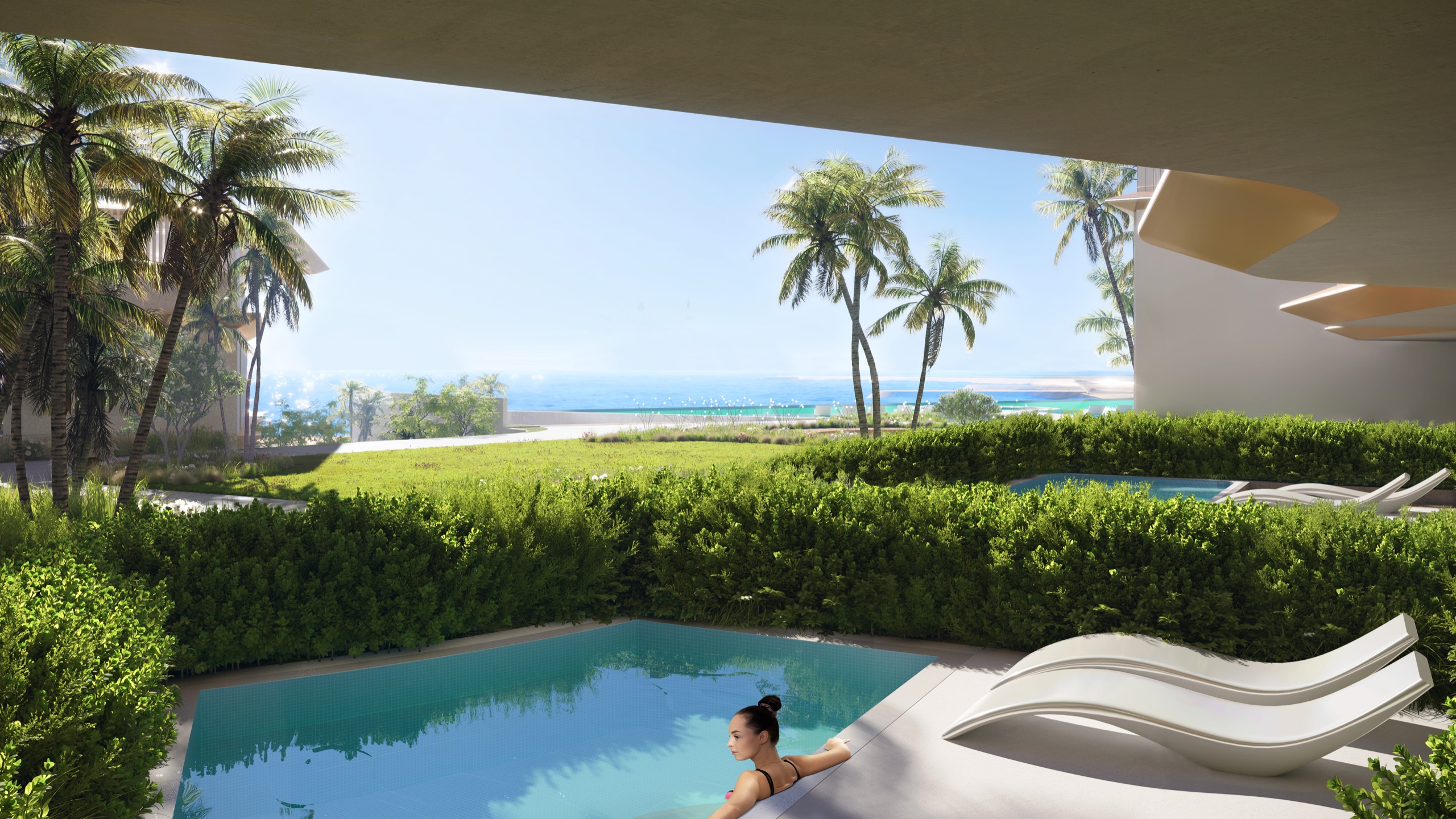 Private pool and sea view at Sora Beach Residences