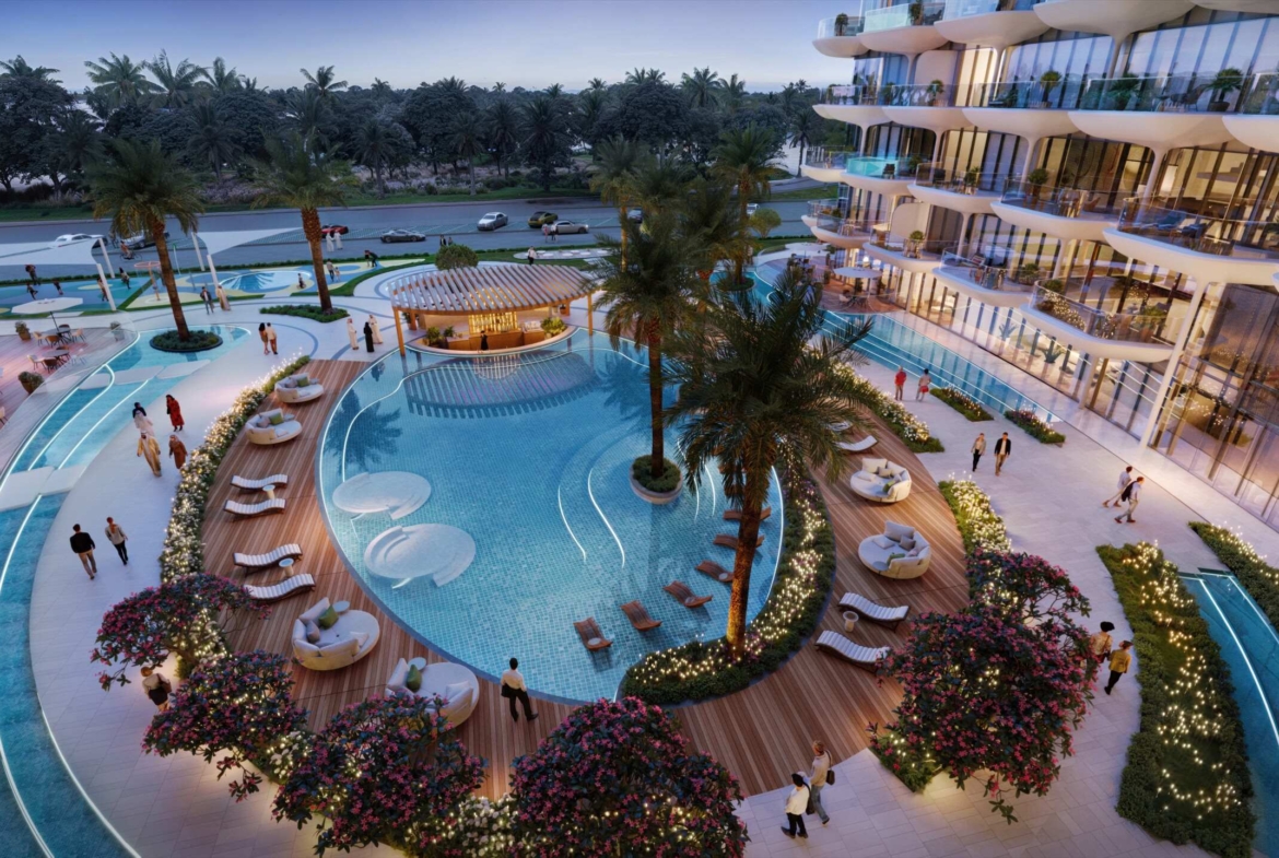 Exterior render of Taj Wellington Mews on Al Marjan Island, view 2