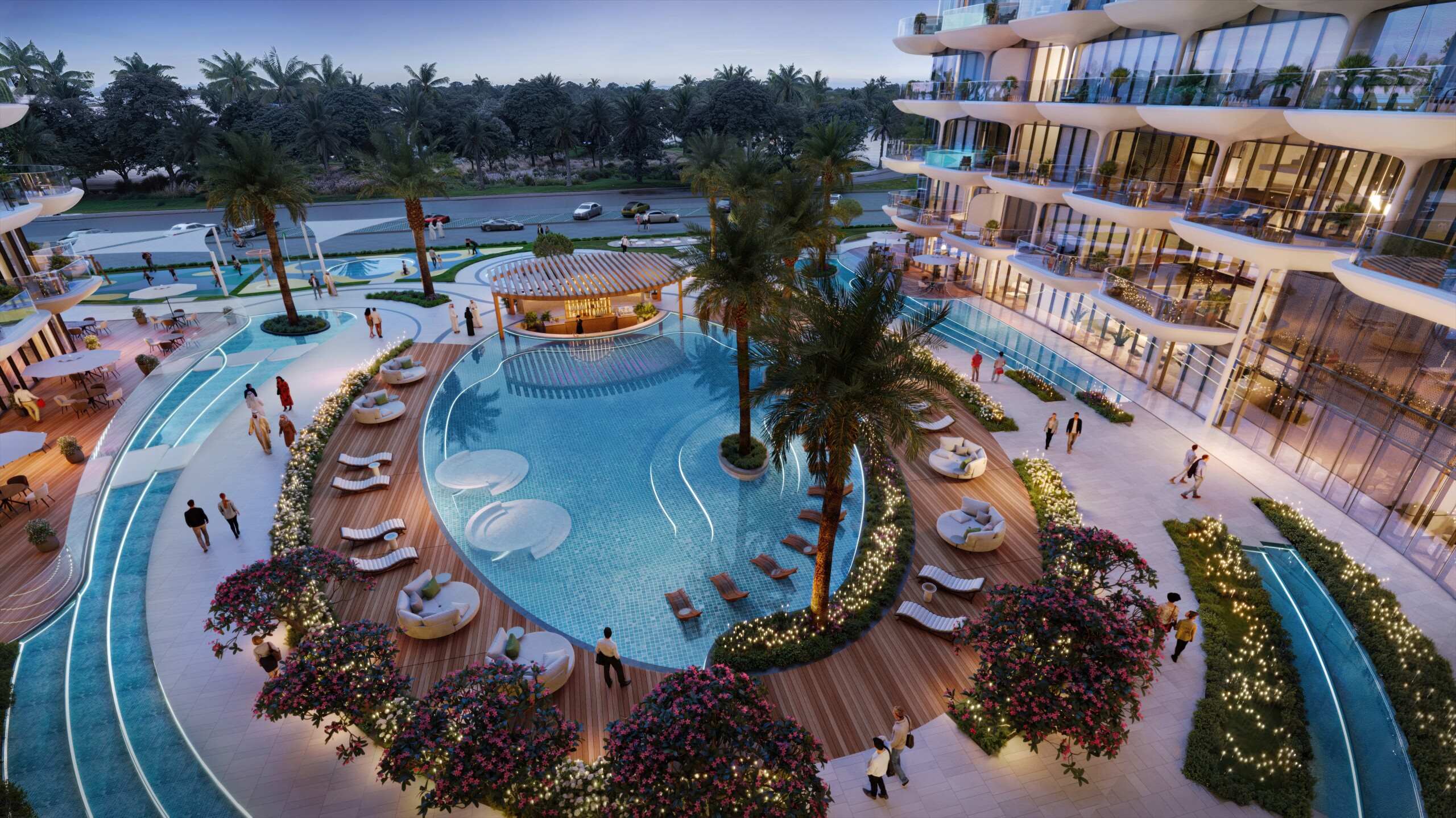 Exterior render of Taj Wellington Mews on Al Marjan Island, view 2