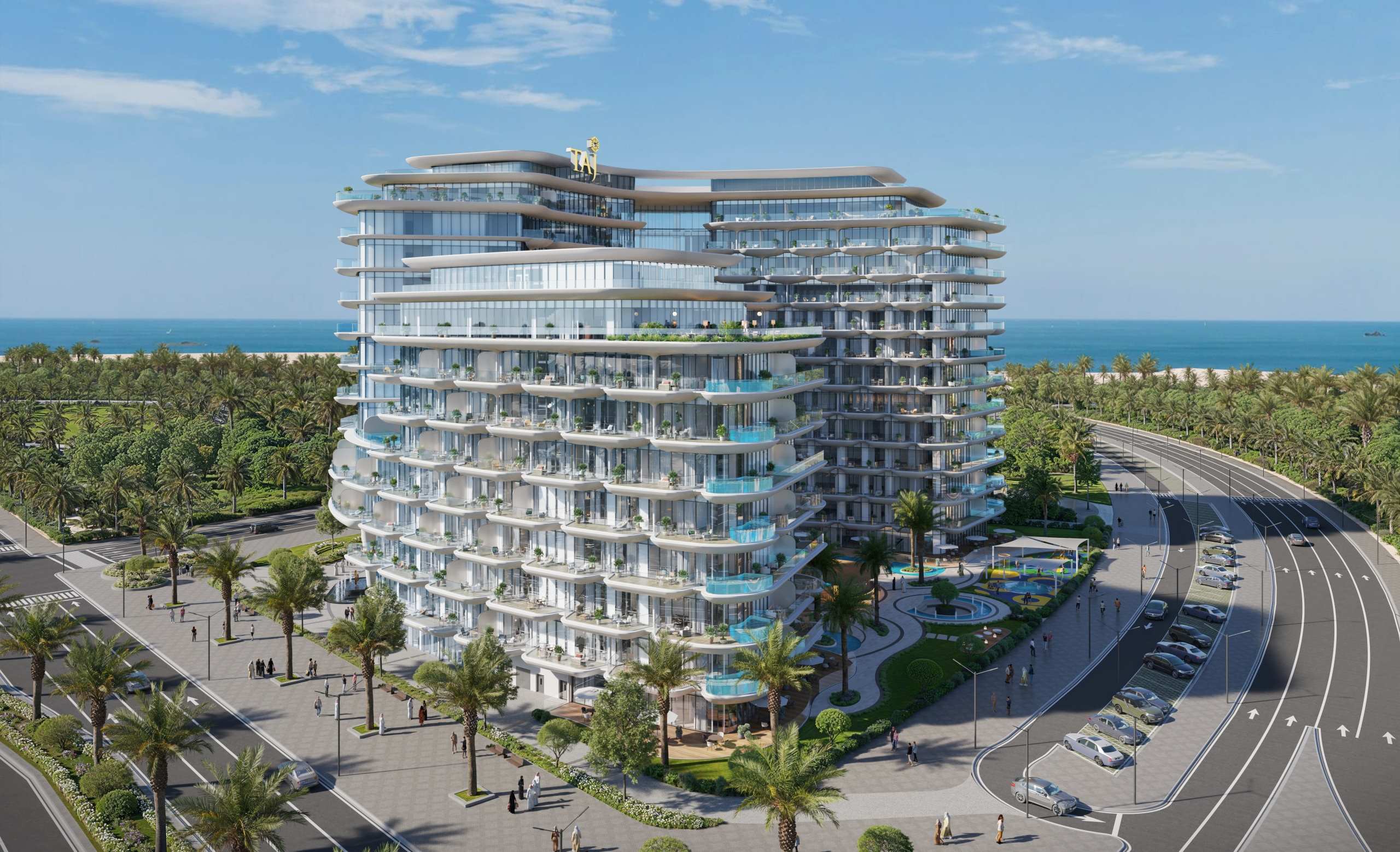 Exterior render of Taj Wellington Mews on Al Marjan Island, view 4