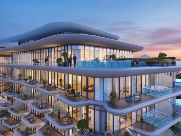 Signature exterior render of Taj Wellington Mews on Al Marjan Island