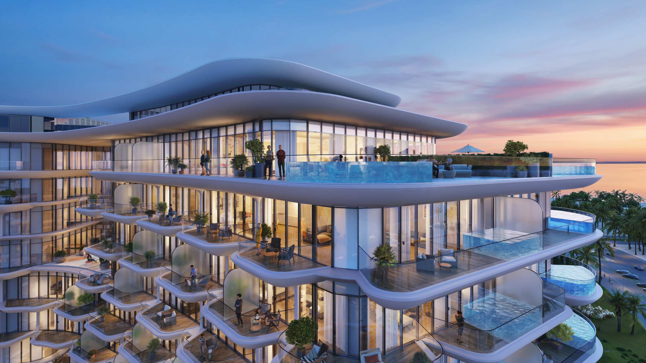 Signature exterior render of Taj Wellington Mews on Al Marjan Island