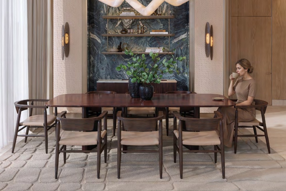 Dining area inside a Binghatti Spectre residence