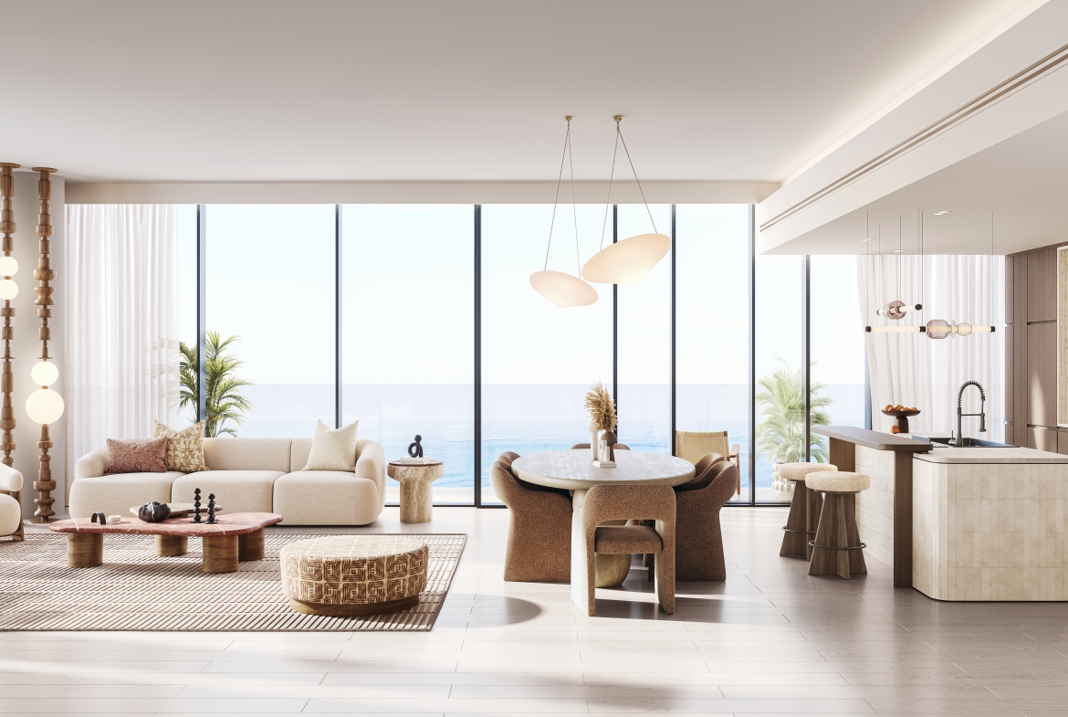 Costa Mare residence living and dining area