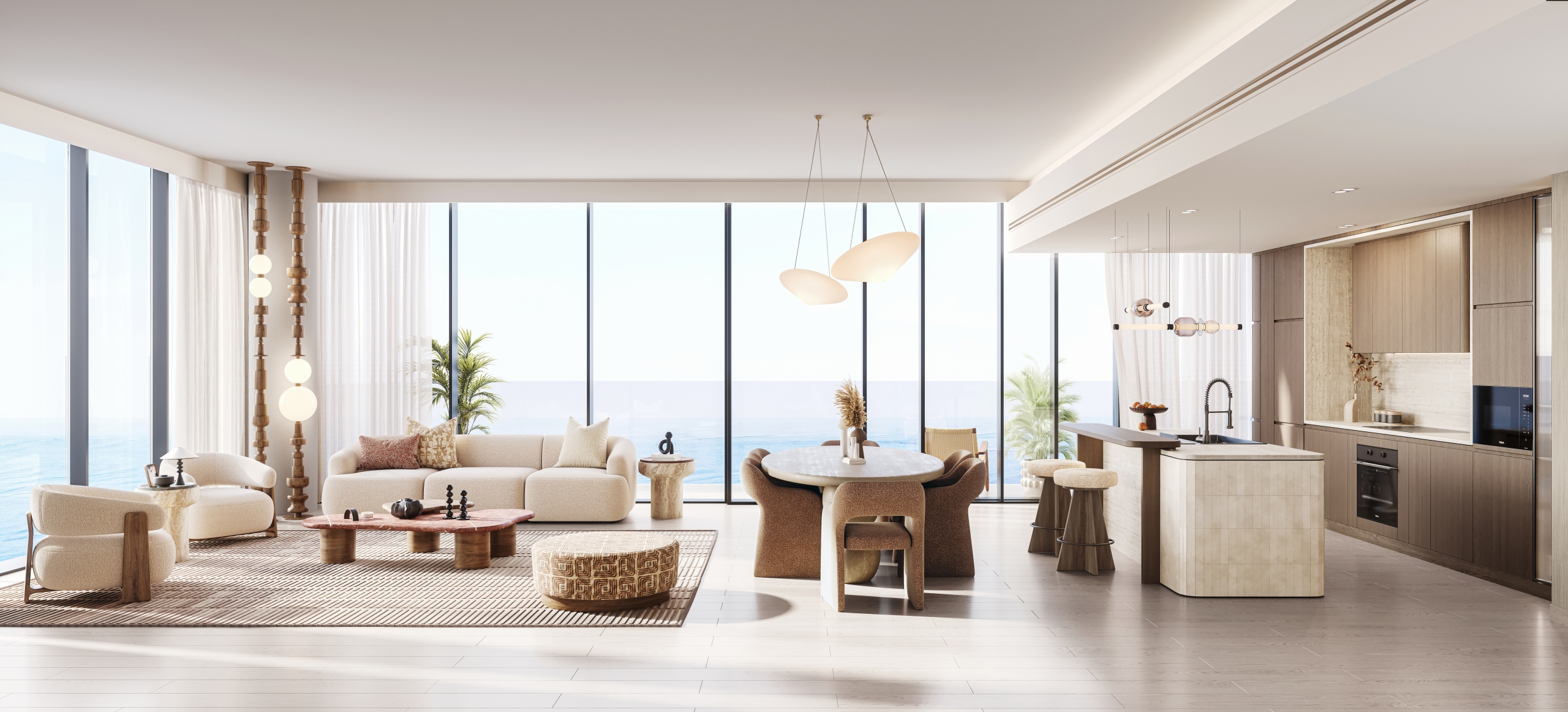 Costa Mare residence living and dining area