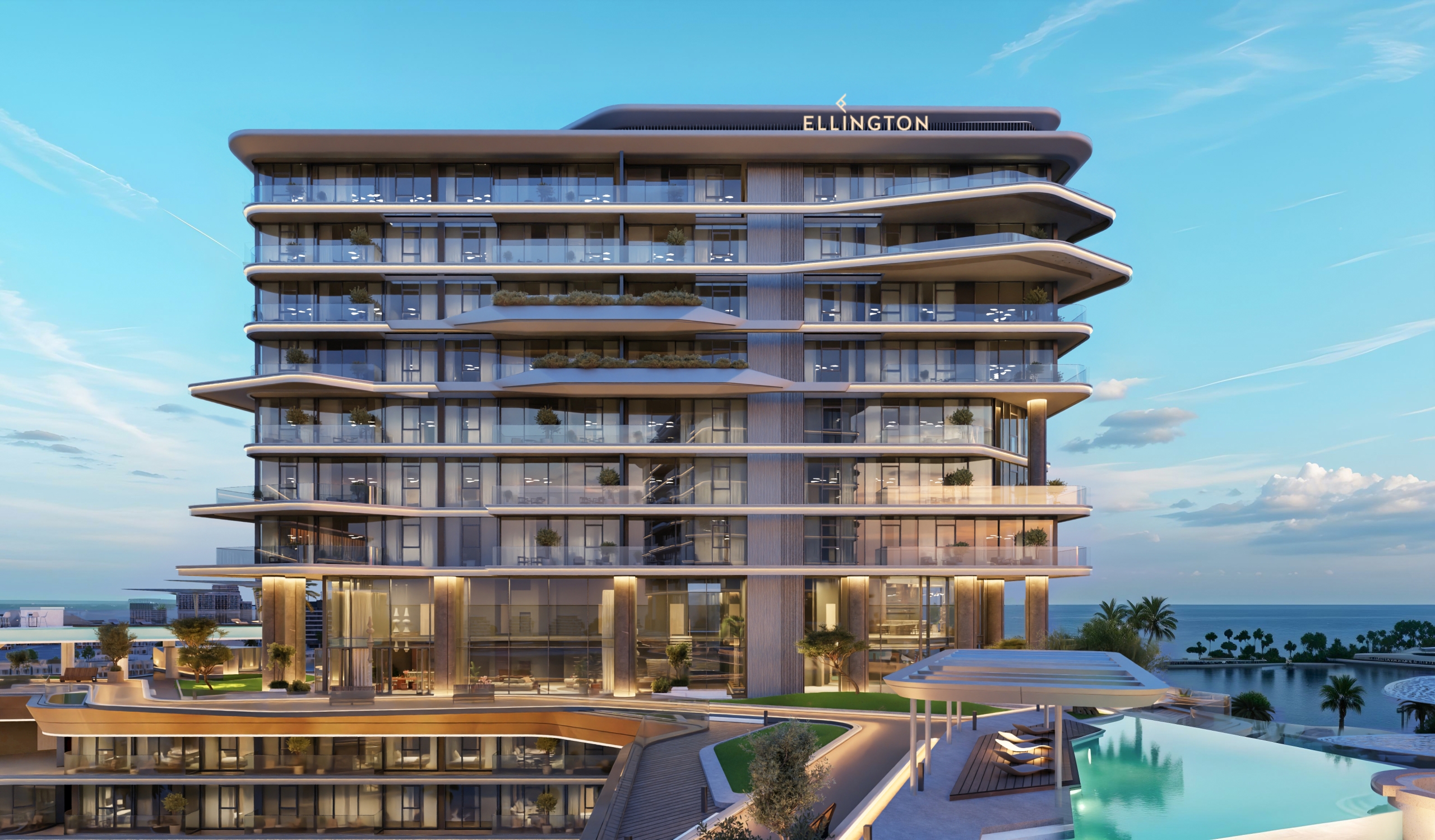 Costa Mare elevated amenities deck overlooking the sea